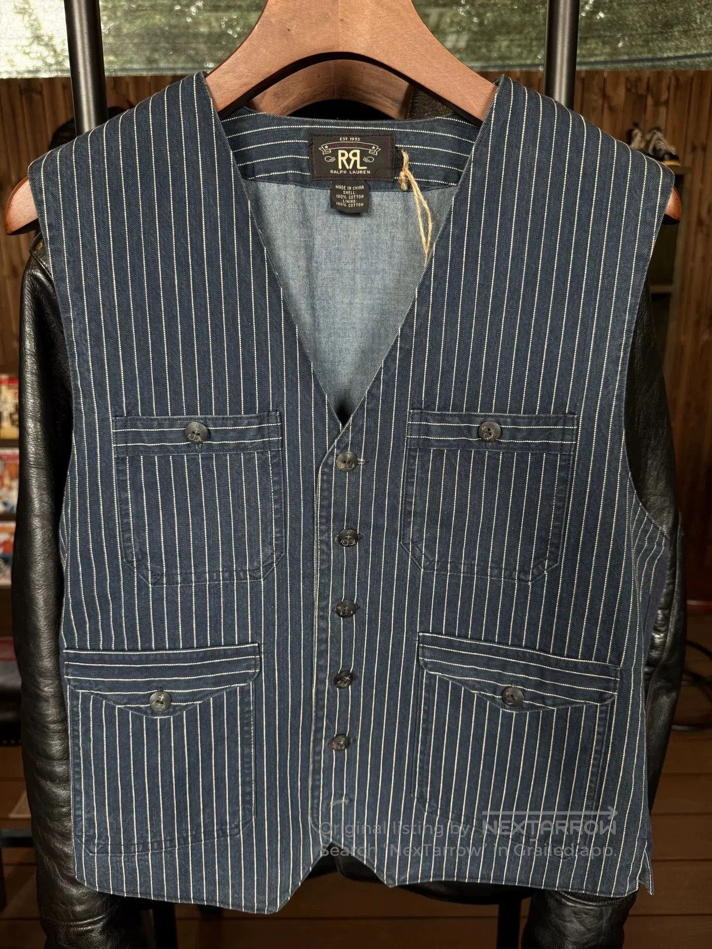 RRL Ralph Lauren RRL Blue Striped Vest. Size US M / EU 48-50 / 2 - 1 Thumbnail