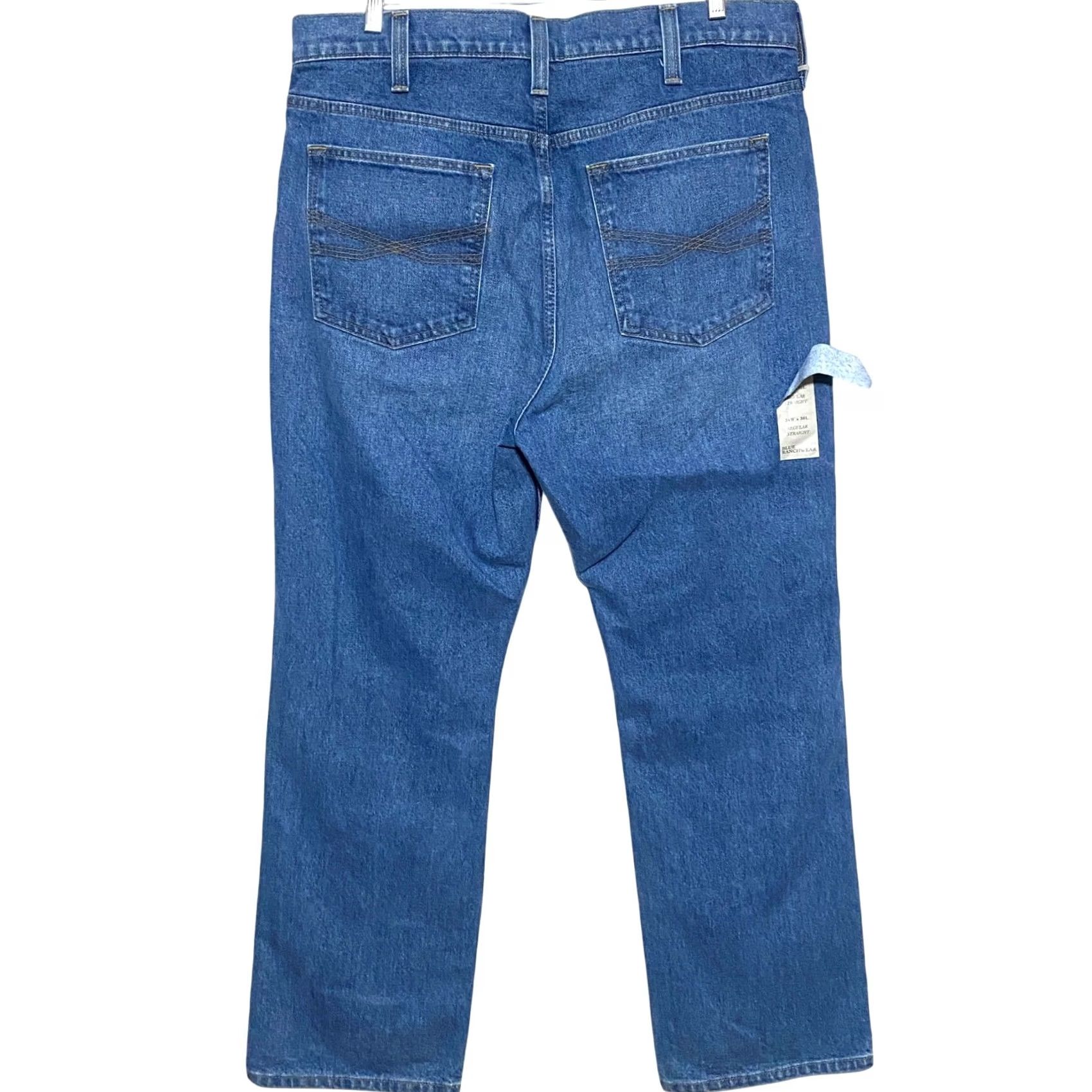 Vintage Blue Ranchwear Jeans Men's 36 Straight Regular Light Medium Wash Denim 5-Pocket Western Cowboy 30 Inseam Rise High 13.5 in Regular Fit Vintage No Size US 36 / EU 52 - 2 Thumbnail