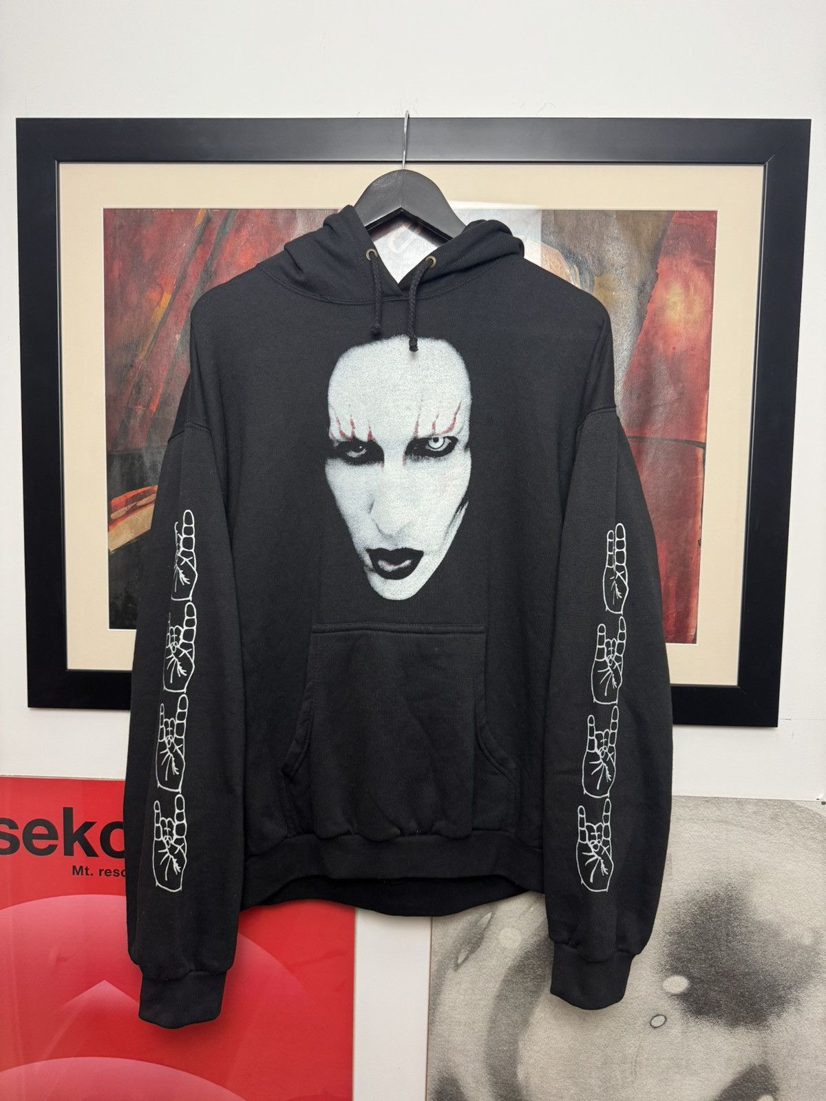Vintage Vintage 90s Marilyn Manson Hoodie Vote Satan 666 Band Death Size US L / EU 52-54 / 3 - 1 Thumbnail