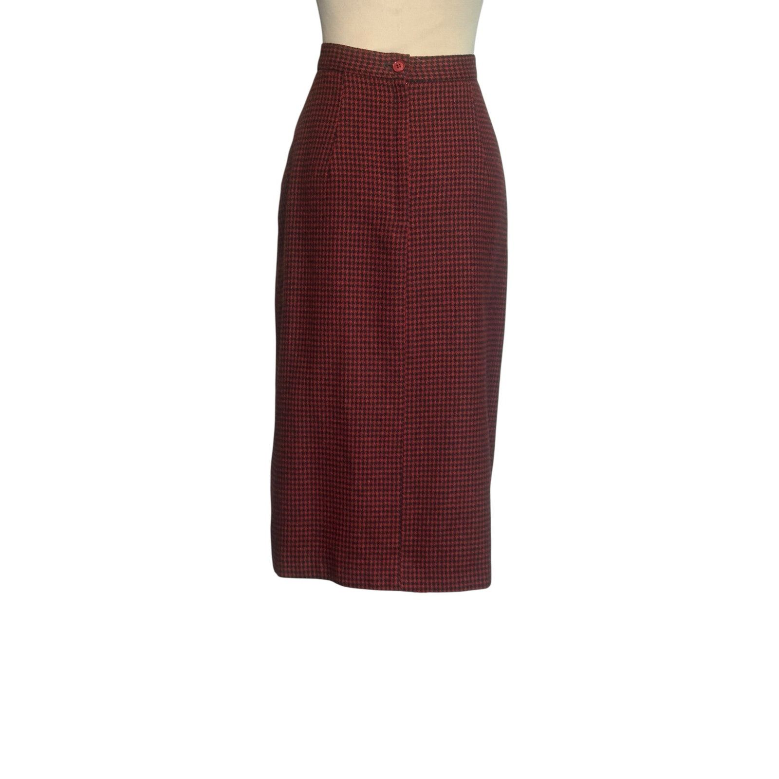 Porsche Design Porsche vintage red black houndstooth pencil skirt size 9/10 Size 27" / US 4 / IT 40 - 12 Thumbnail