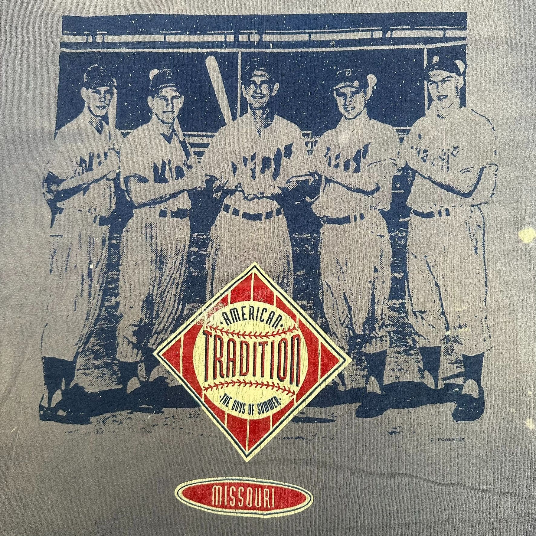 Fruit Of The Loom Vintage 90s Missouri Baseball T-Shirt Faded Distressed Tee Size US L / EU 52-54 / 3 - 2 Thumbnail