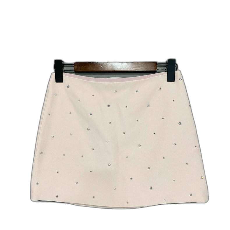 Miu Miu Pink Crystal Studded Mini Skirt by Miu Miu Size 40" / US 18 - 1 Thumbnail