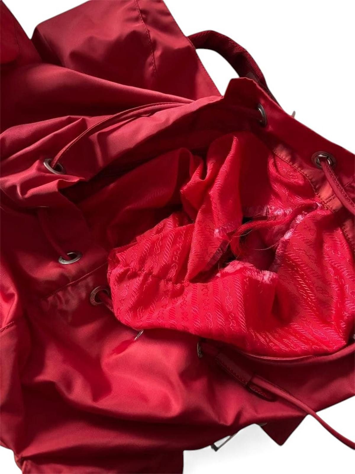 Prada Prada - Red Nylon Backpack Buckle Pockets Size ONE SIZE - 7 Thumbnail