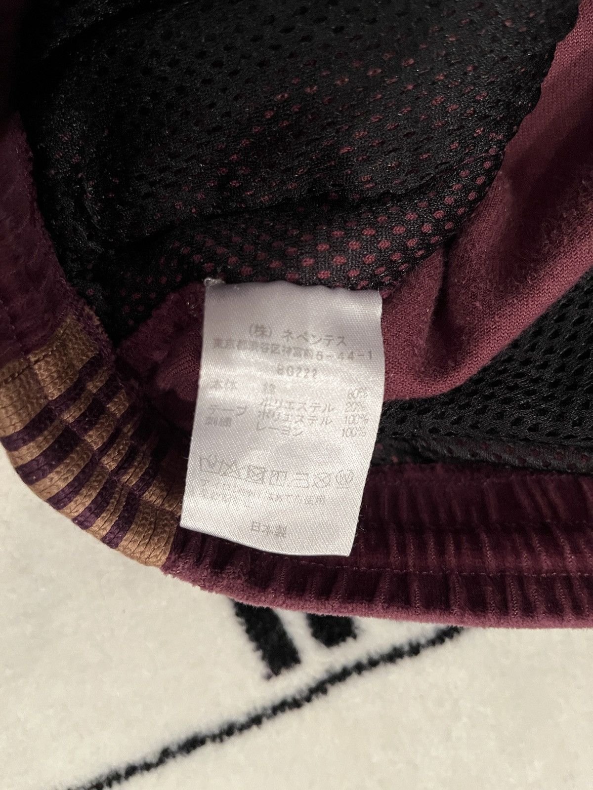 Needles Velour Bordeaux Red Trackpants Gold Stripes Size US 31 - 6 Thumbnail