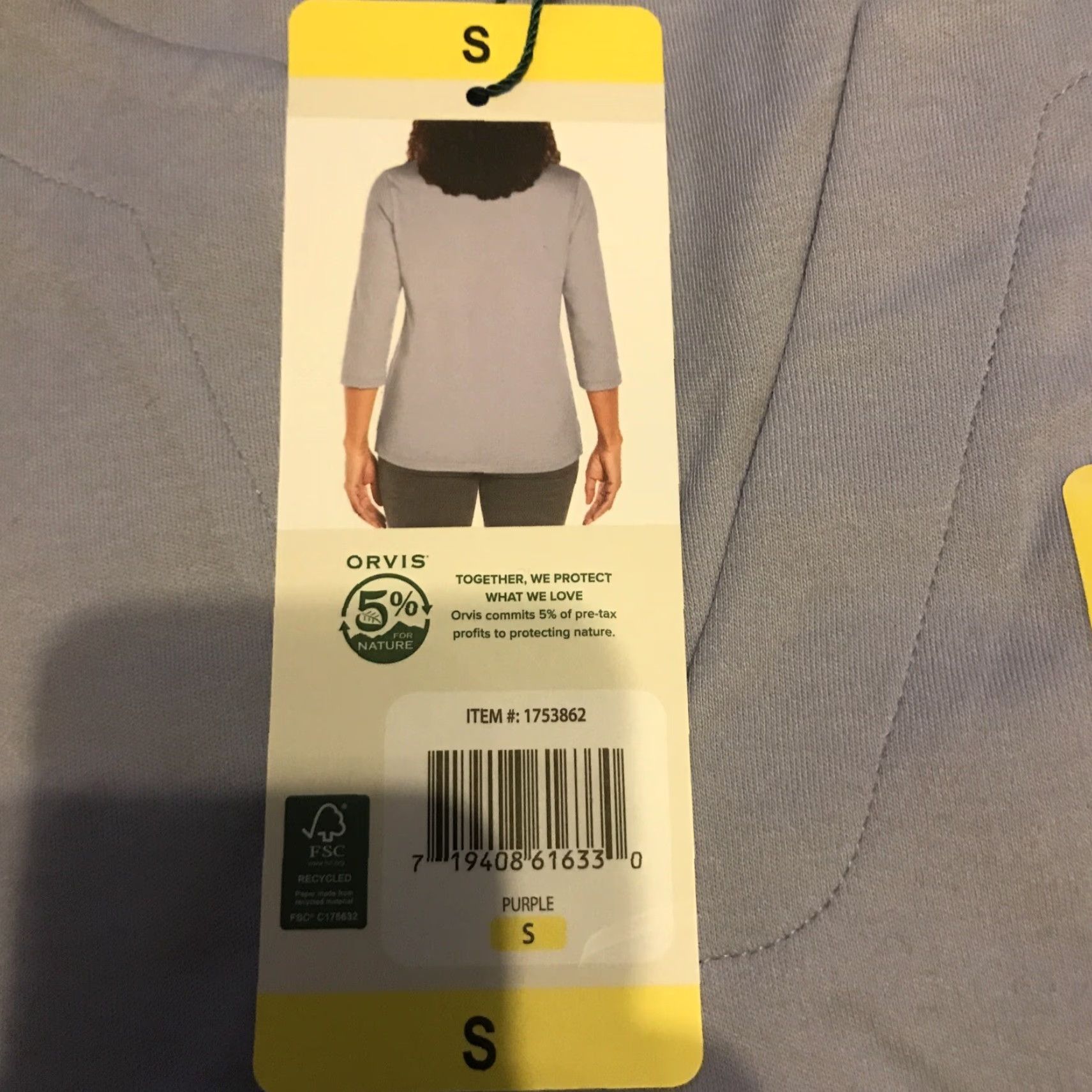 Orvis Orvis Shirt Womens Purple 3/4 Sleeve Pima Cotton Top Adult Small S 3/4 Sleeve Shirt Shirt T-Shirt Top Womens Size S / US 4 / IT 40 - 3 Thumbnail