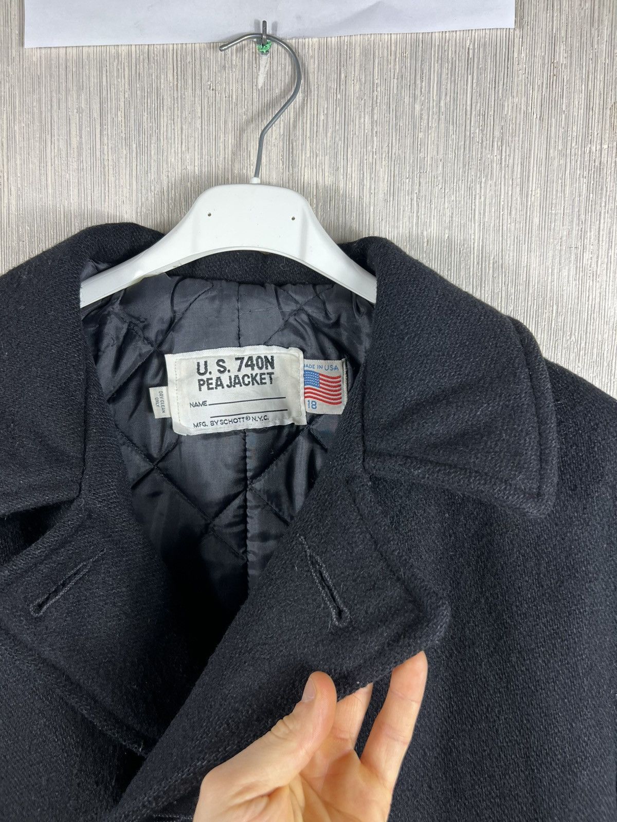 Schott Vintage U.S. 740N Pea Jacket double breasted wool coat retro Size US M / EU 48-50 / 2 - 8 Thumbnail