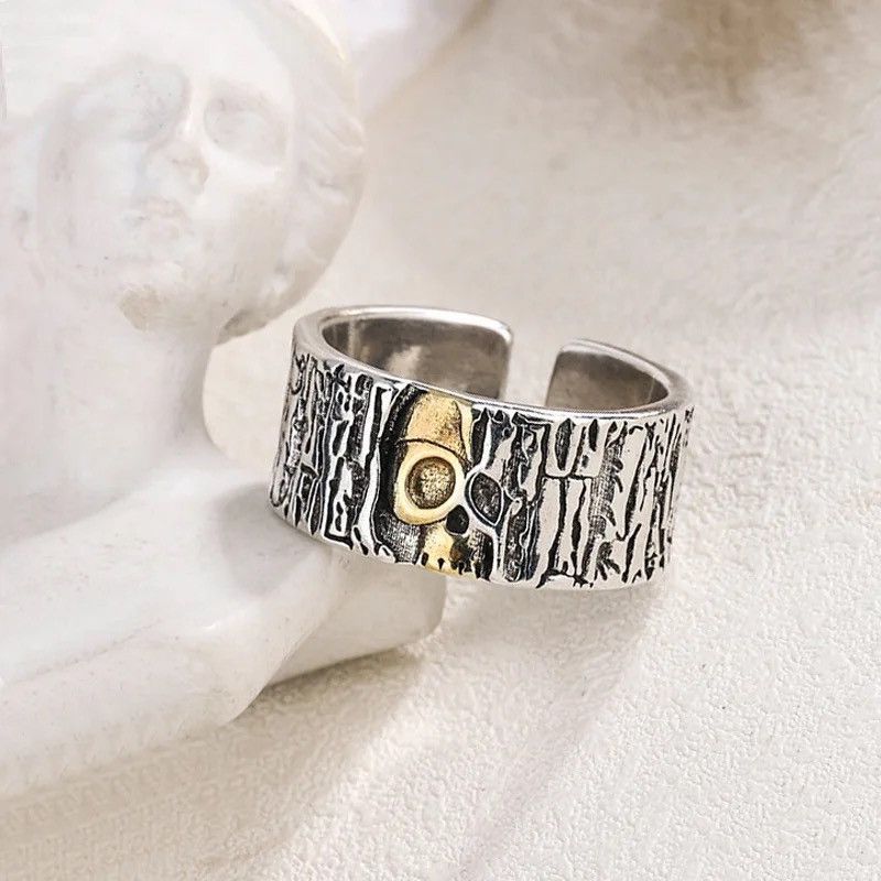 Jewelry Bark Skull Design Rings Size ONE SIZE - 1 Thumbnail