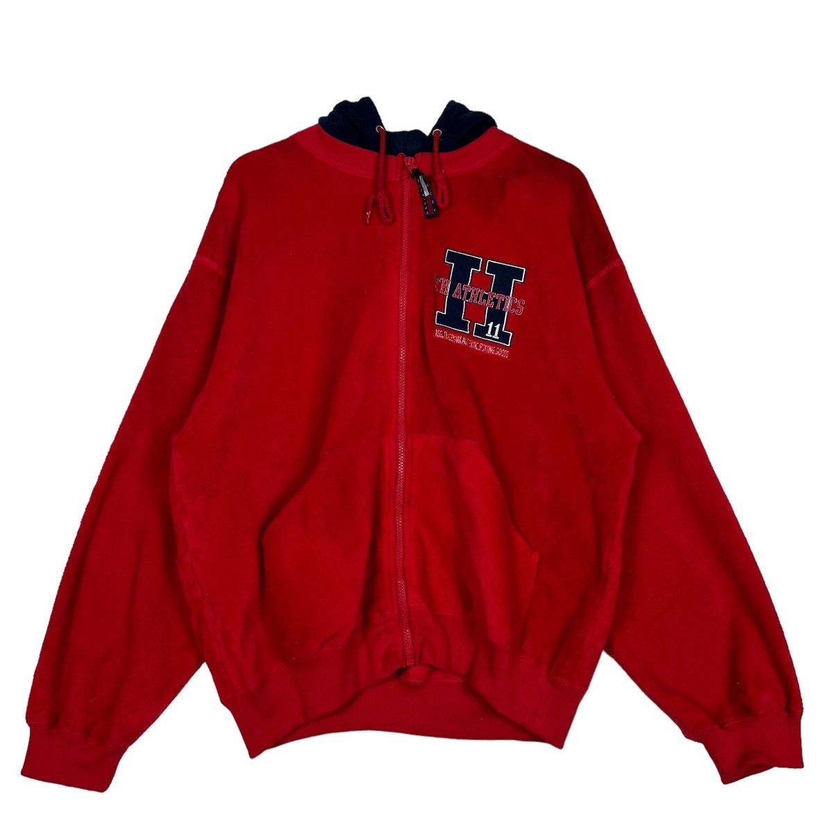 Tommy Hilfiger 🔥 VINTAGE 90s TOMMY HILFIGER ANORAK FLEECE HOODIES BOMBER Size US L / EU 52-54 / 3 - 1 Thumbnail