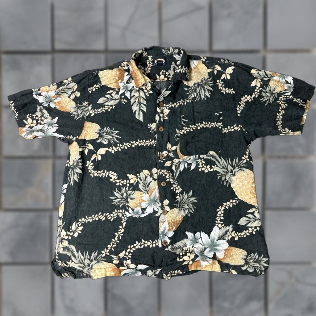 Tommy Bahama VINTAGE Tommy Bahama Shirt Mens M Blue Pineapple All Over Print Hawaiian Linen Rare Shirt Size US M / EU 48-50 / 2 - 1 Thumbnail