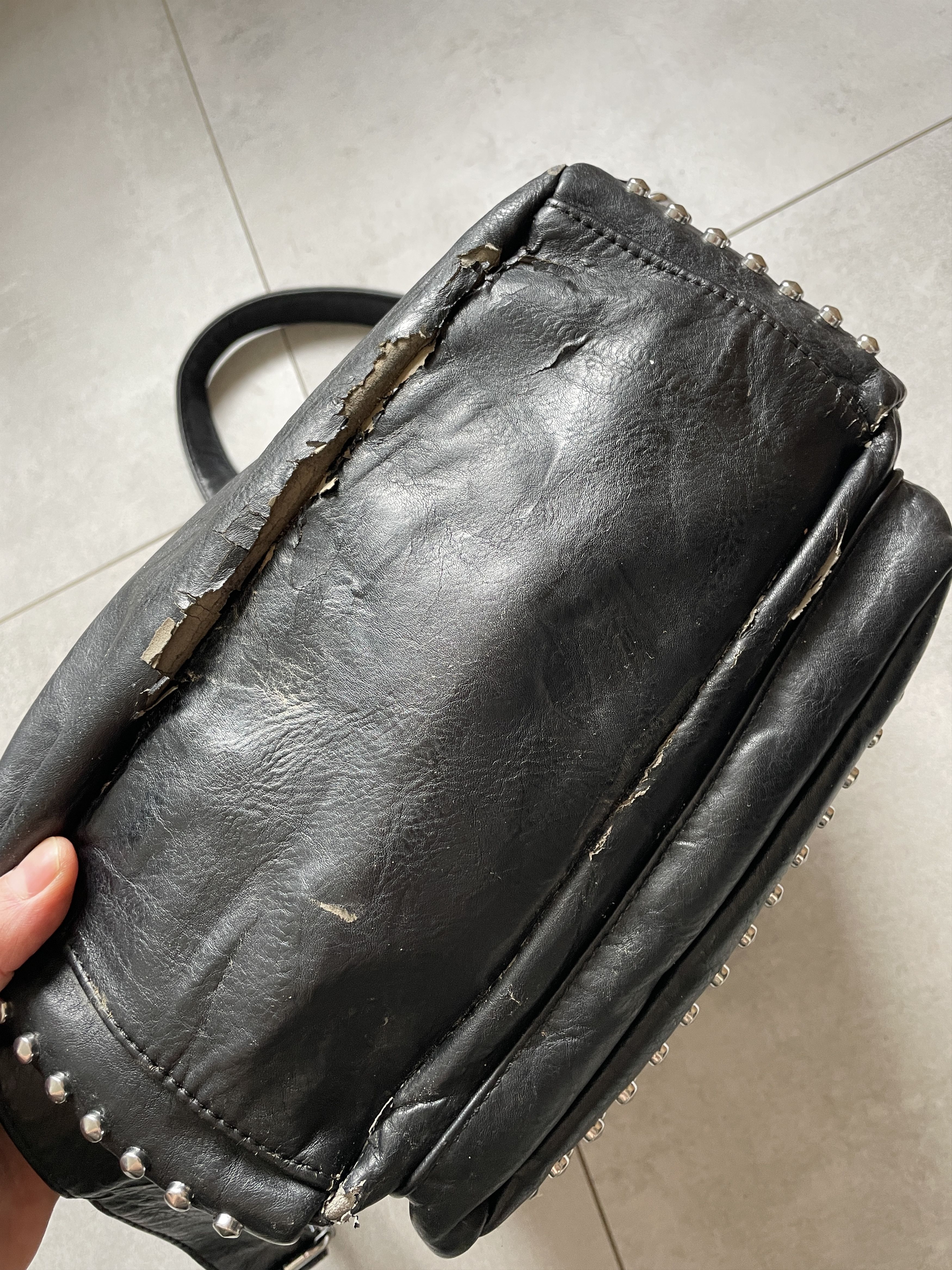Swagger Y2K BLACK ECO LEATHER STUDDED MCM TYPE BLACK BACKPACK Size ONE SIZE - 5 Thumbnail