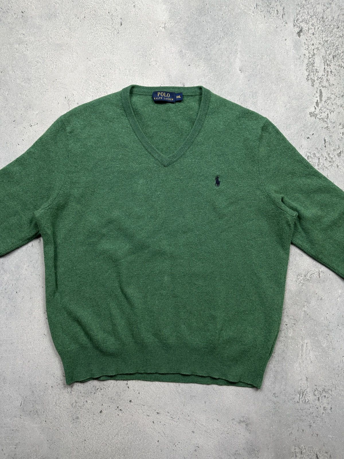 Polo Ralph Lauren Vintage Polo Ralph Lauren Merino Wool Green Sweater V-Neck Size US S / EU 44-46 / 1 - 2 Thumbnail