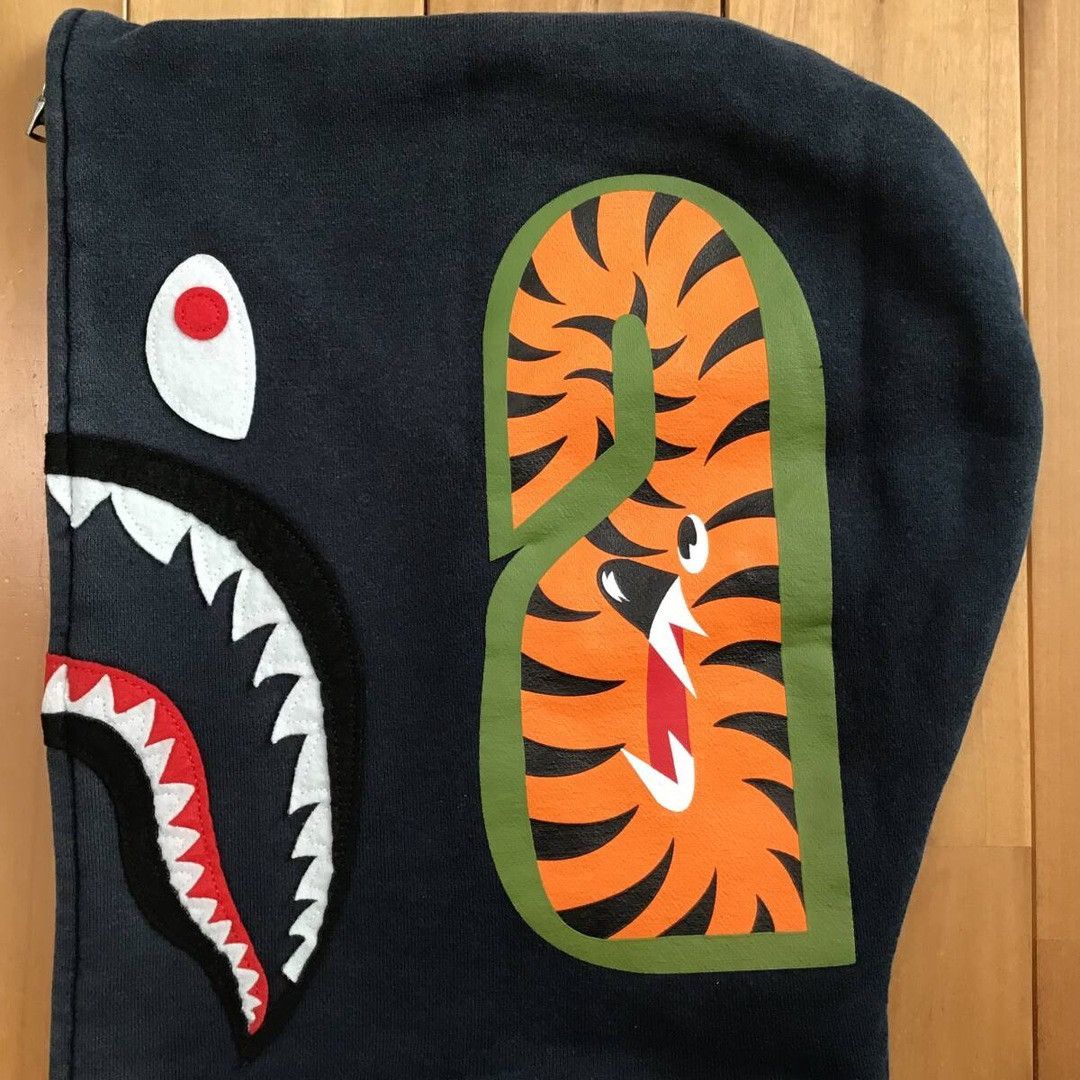 BAPE logo multi fonts shark full zip hoodie a bathing ape