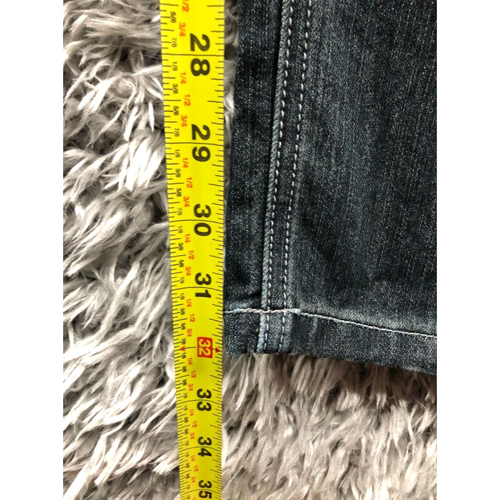 Denime Dereon Jeans Skinny Mid Dark Blue 30 in 33 in Juniors Size 7 Belt Loops 5-Pocket Denim Fashion Womens Size 28" / US 6 / IT 42 - 3 Thumbnail