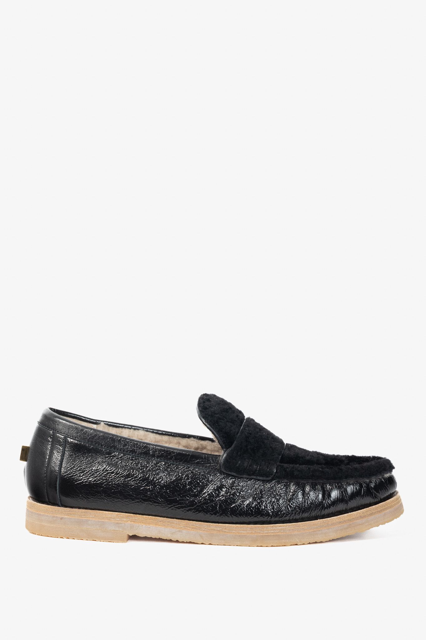 Stuart Weitzman Stuart Weitzman Bromley Black Sheepskin Loafers Size US 8.5 / IT 38.5 - 1 Thumbnail