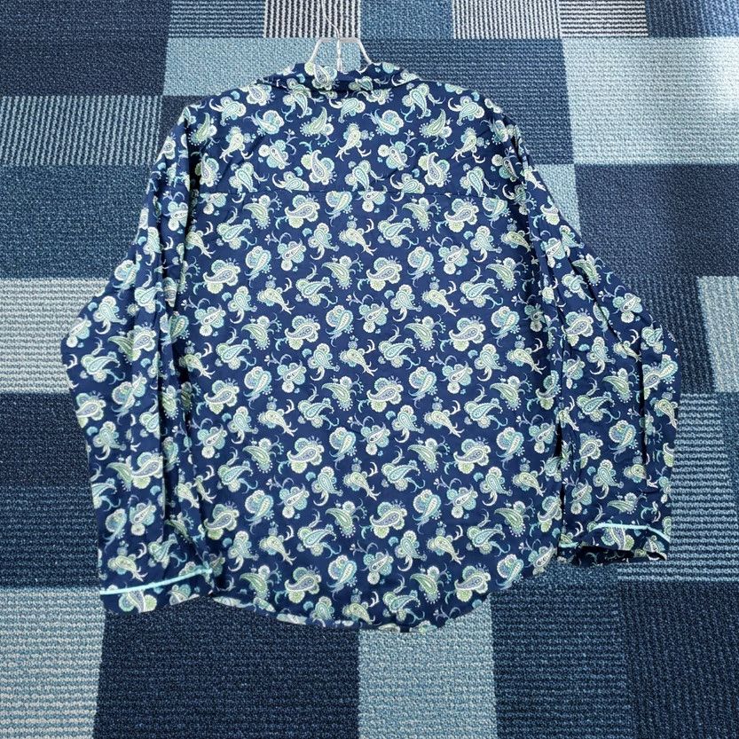 Victoria's Secret Victoria's Secret Pajama Top Womens L Blue Paisley Long Sleeve Sleepwear Size L / US 10 / IT 46 - 1 Thumbnail