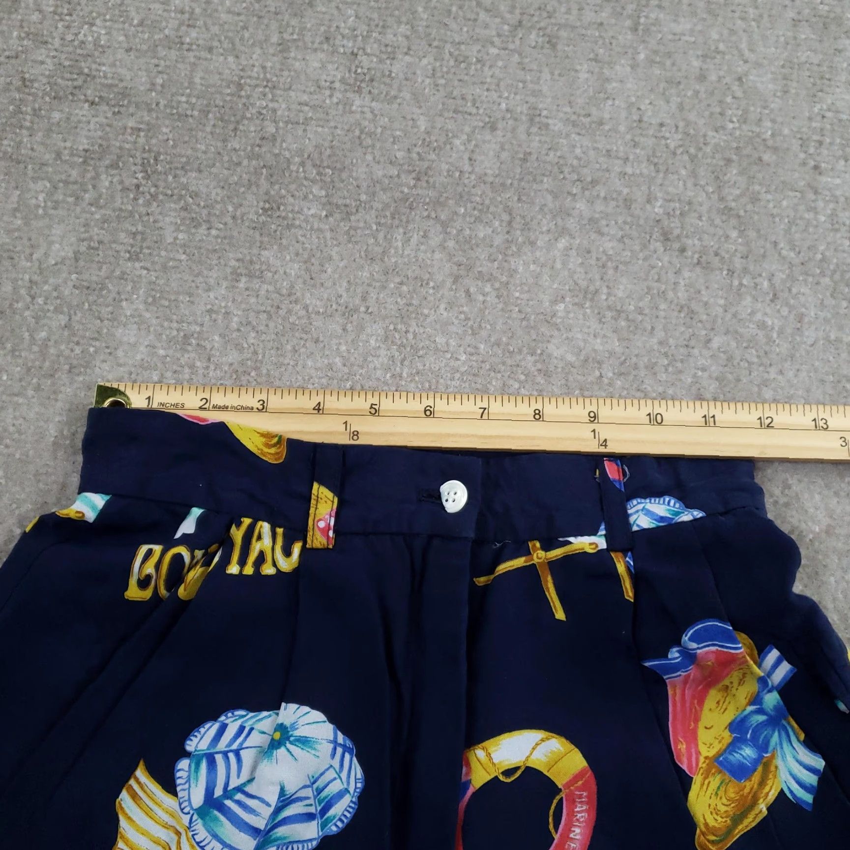 Vintage VINTAGE Breeches Pants Womens 2 Blue Bon Voyage Cruise Print High Rise Rayon 90s Size 26" / US 2 / IT 38 - 6 Thumbnail