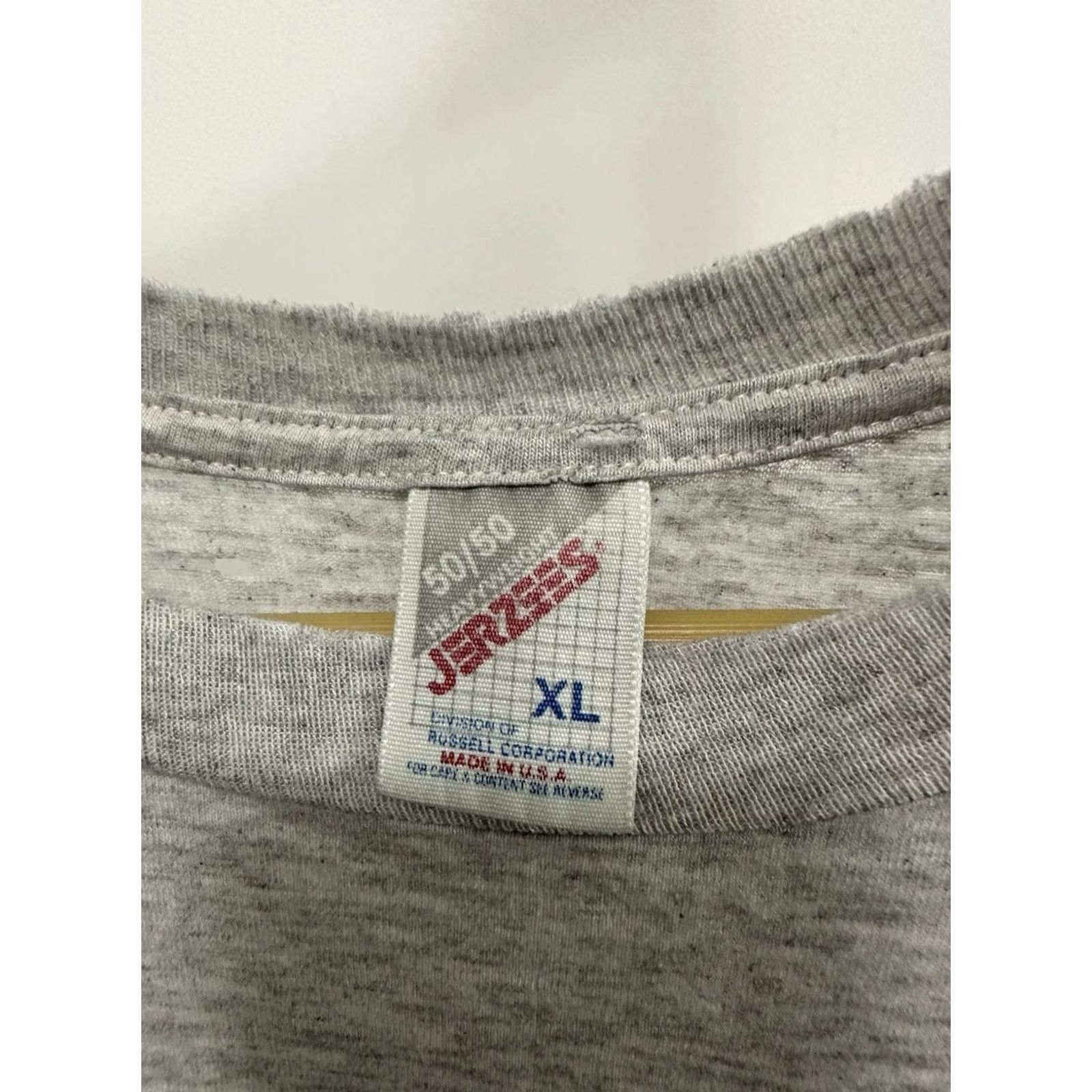 Jerzees JERZEES T-Shirt VTG Vulcan Super Paper Thin Thrashed Distressed Worn Burnout Work XL Gray Mens Size US XL / EU 56 / 4 - 5 Thumbnail