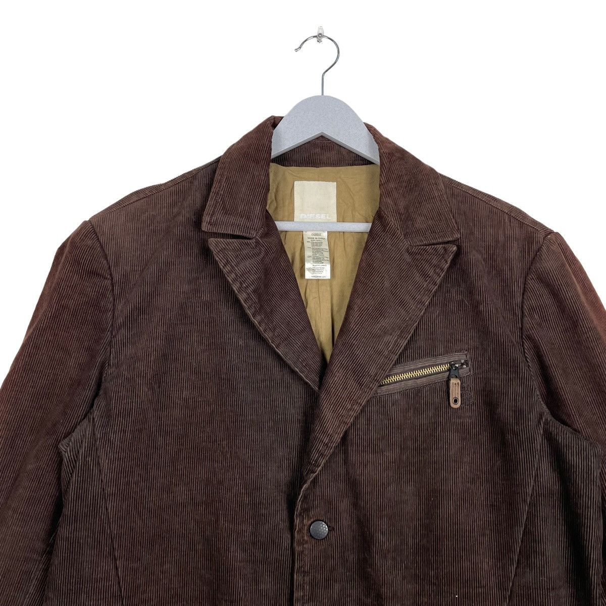 Diesel 💥DIESEL CORDUROY SUNFADED BIKER JACKET Size US L / EU 52-54 / 3 - 3 Thumbnail