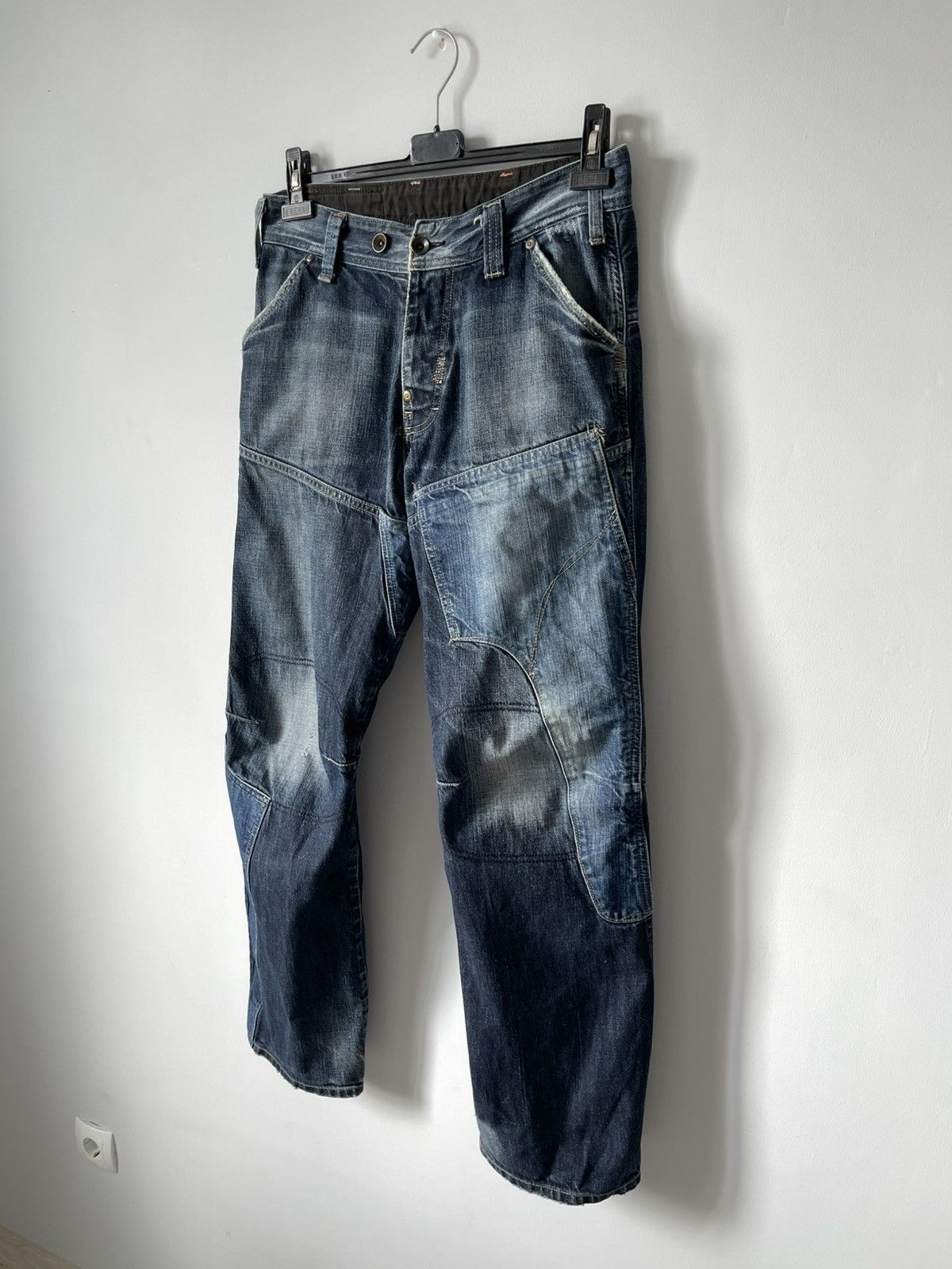G-Star G-Star Raw Patchwork Double Knee Faded Denim Y2k Jeans Size US 33 - 6 Thumbnail