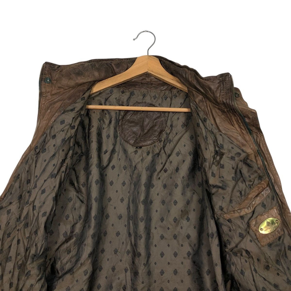 Vintage 🔥VINTAGE BIKER LEATHER JACKET HUNTING HORN ISSEY MIYAKE Size US L / EU 52-54 / 3 - 15 Thumbnail