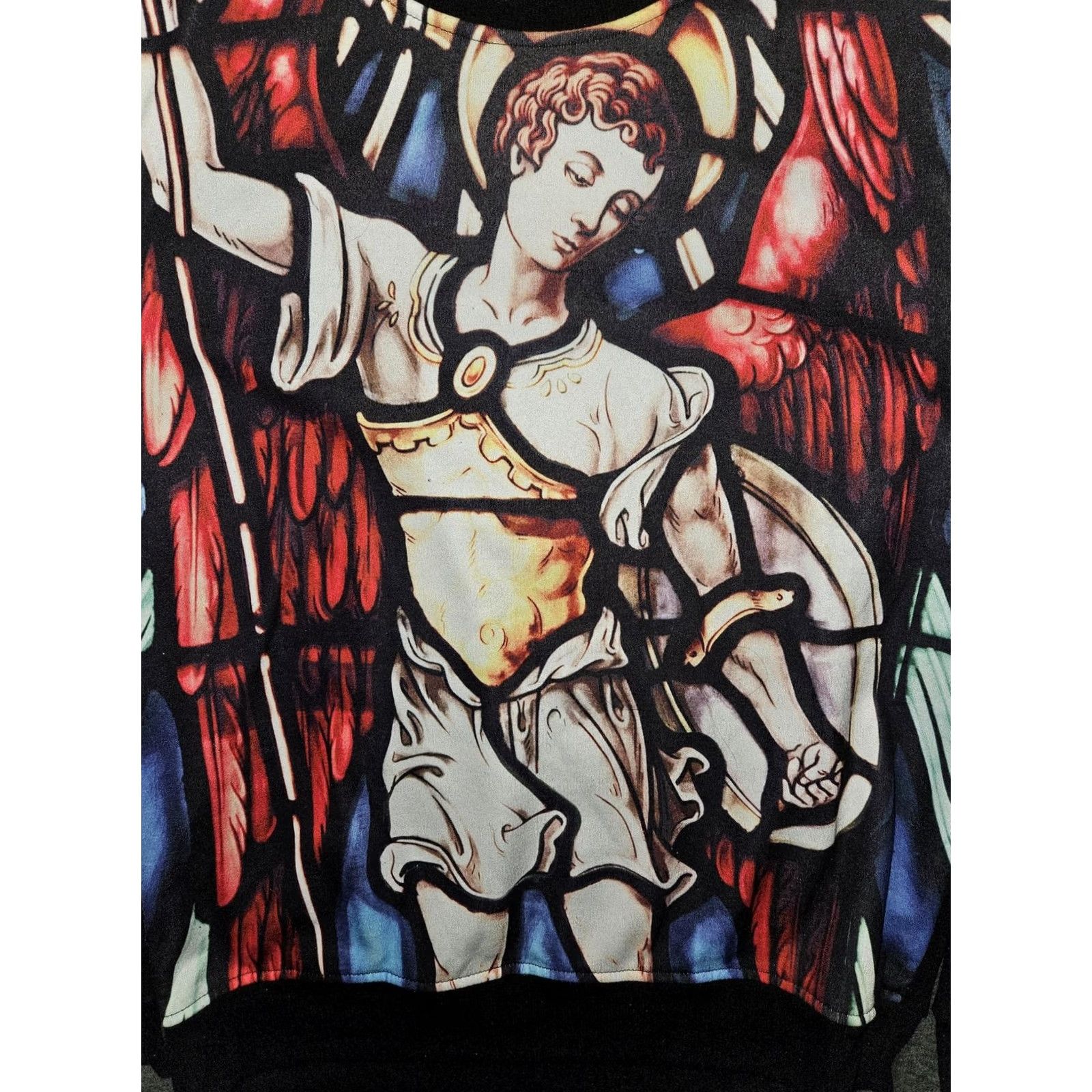 Southpole Southpole Sweatshirt Mens XL Multicolor Stained Glass Angel Graphic Pullover Size US XL / EU 56 / 4 - 5 Thumbnail