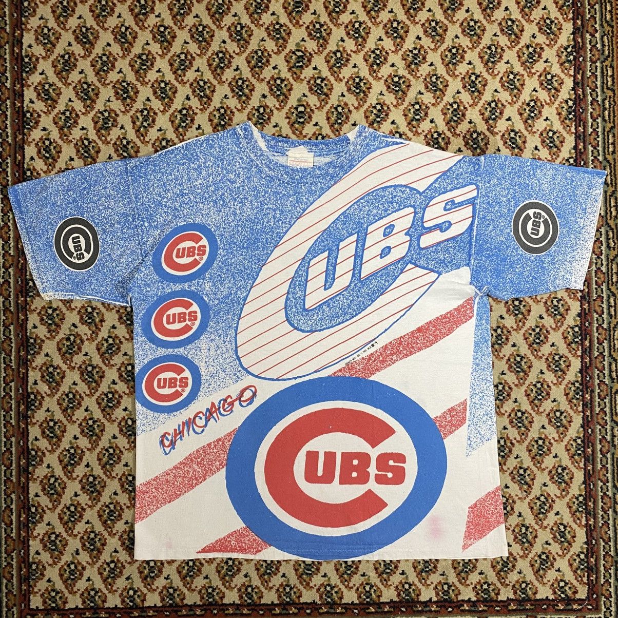 MLB × Vintage Vintage 1991 Chicago Cubs Full Print Tshirt Size US XL / EU 56 / 4 - 1 Thumbnail