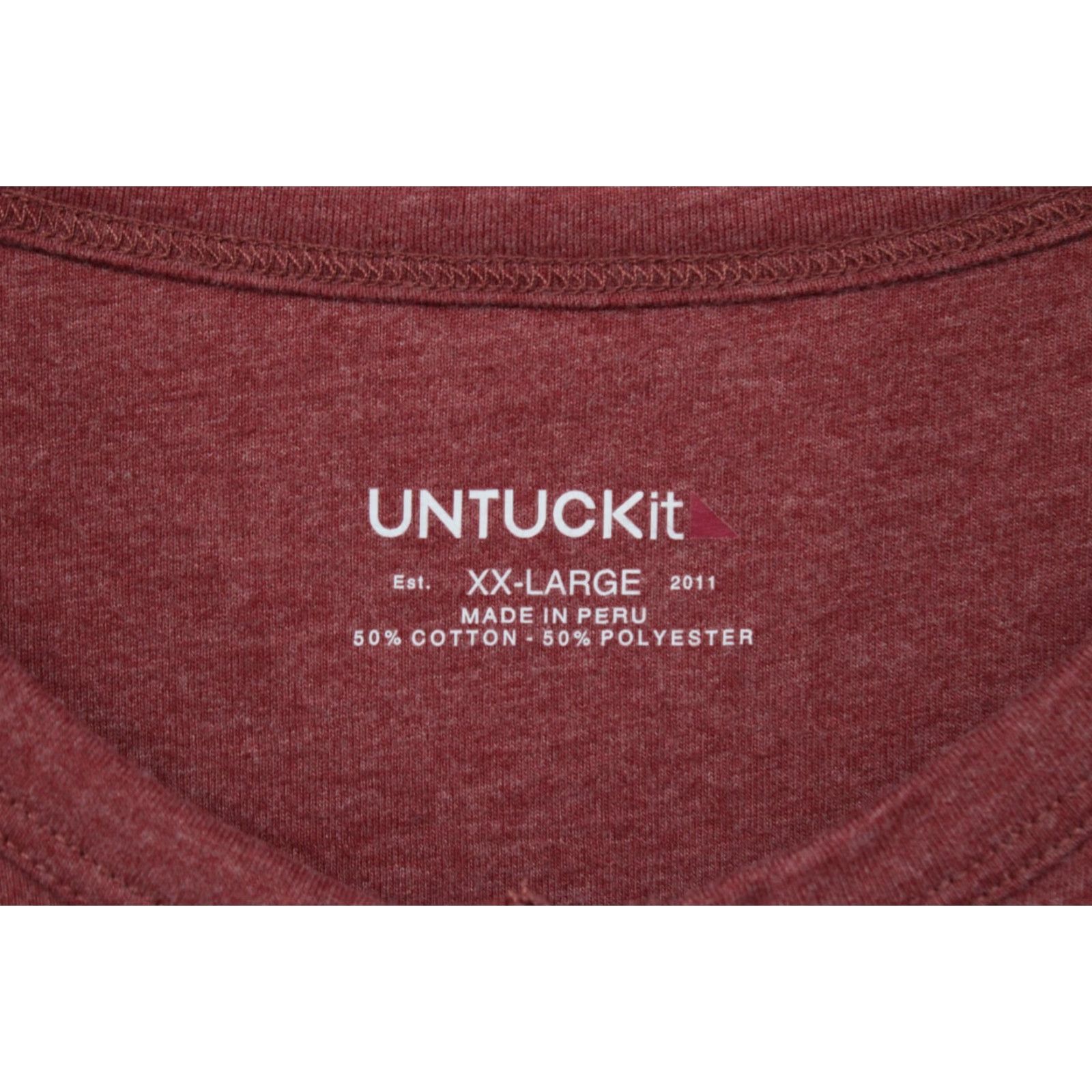 UNTUCKit UNTUCKit Henley Shirt Men's XXL Red Heather Long Sleeve Crew Neck Size US XXL / EU 58 / 5 - 4 Thumbnail