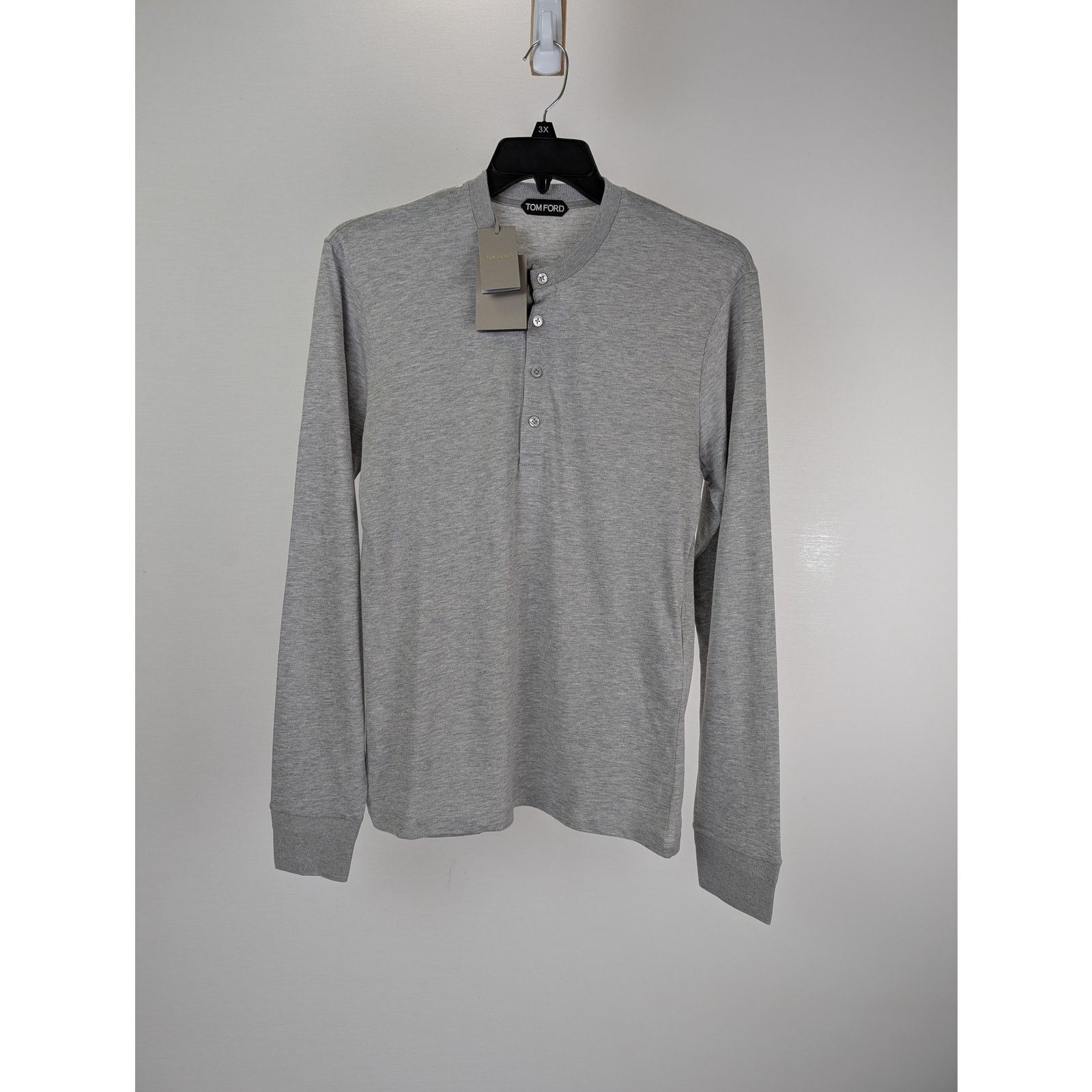 Tom Ford o1rshd1 Henley shirt in Grey Size US M / EU 48-50 / 2 - 5 Thumbnail