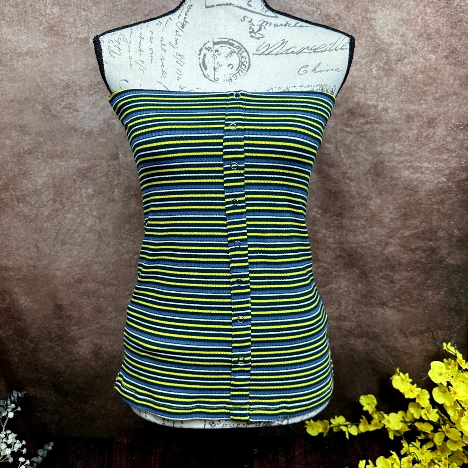 Other Olivaceous Striped Tube Top - Yellow/Green/Blue/White size M Size M / US 6-8 / IT 42-44 - 2 Thumbnail