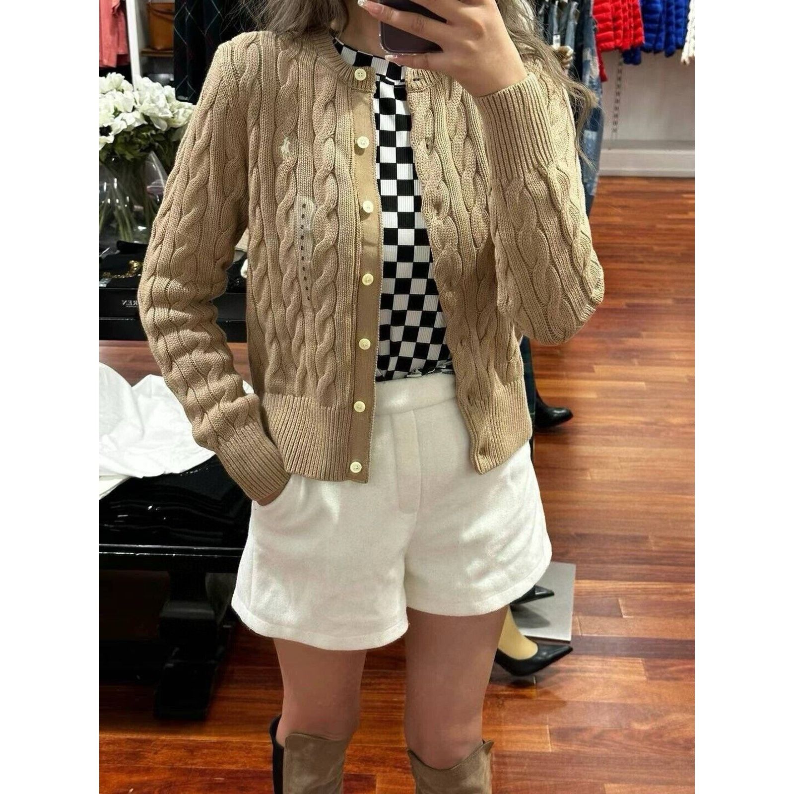 Polo Ralph Lauren NWT Polo Ralph Lauren Cable-Knit Crewneck Cardigan Camel M Size M / US 6-8 / IT 42-44 - 7 Thumbnail