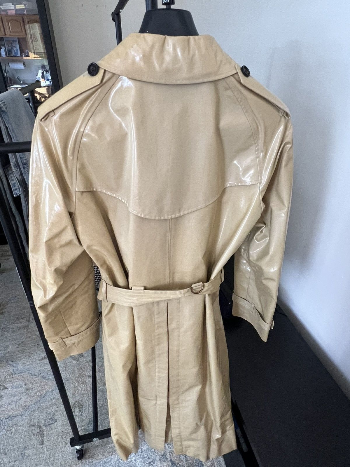 Burberry BURBERRY Laminated Gabardine Trench Coat Size US S / EU 44-46 / 1 - 2 Thumbnail
