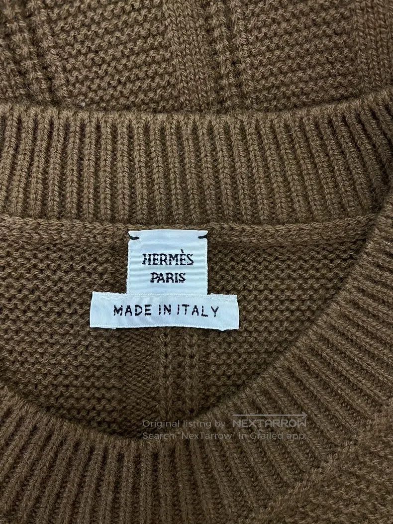 Hermes Hermes Brown Textured Knit Sweater Size XS / US 0-2 / IT 36-38 - 3 Thumbnail