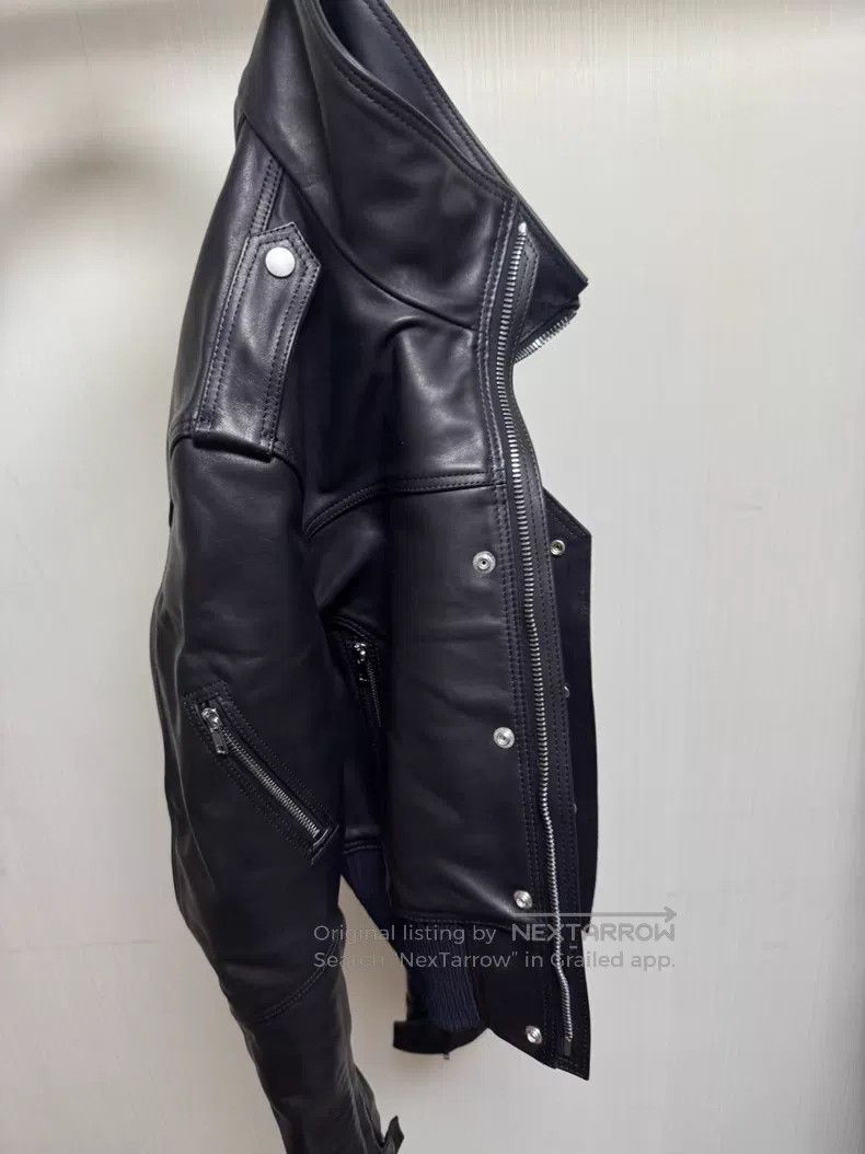 Rick Owens Rick Owens Cropped Leather Biker Jacket 26SS| Size XL / US 12-14 / IT 48-50 - 7 Thumbnail