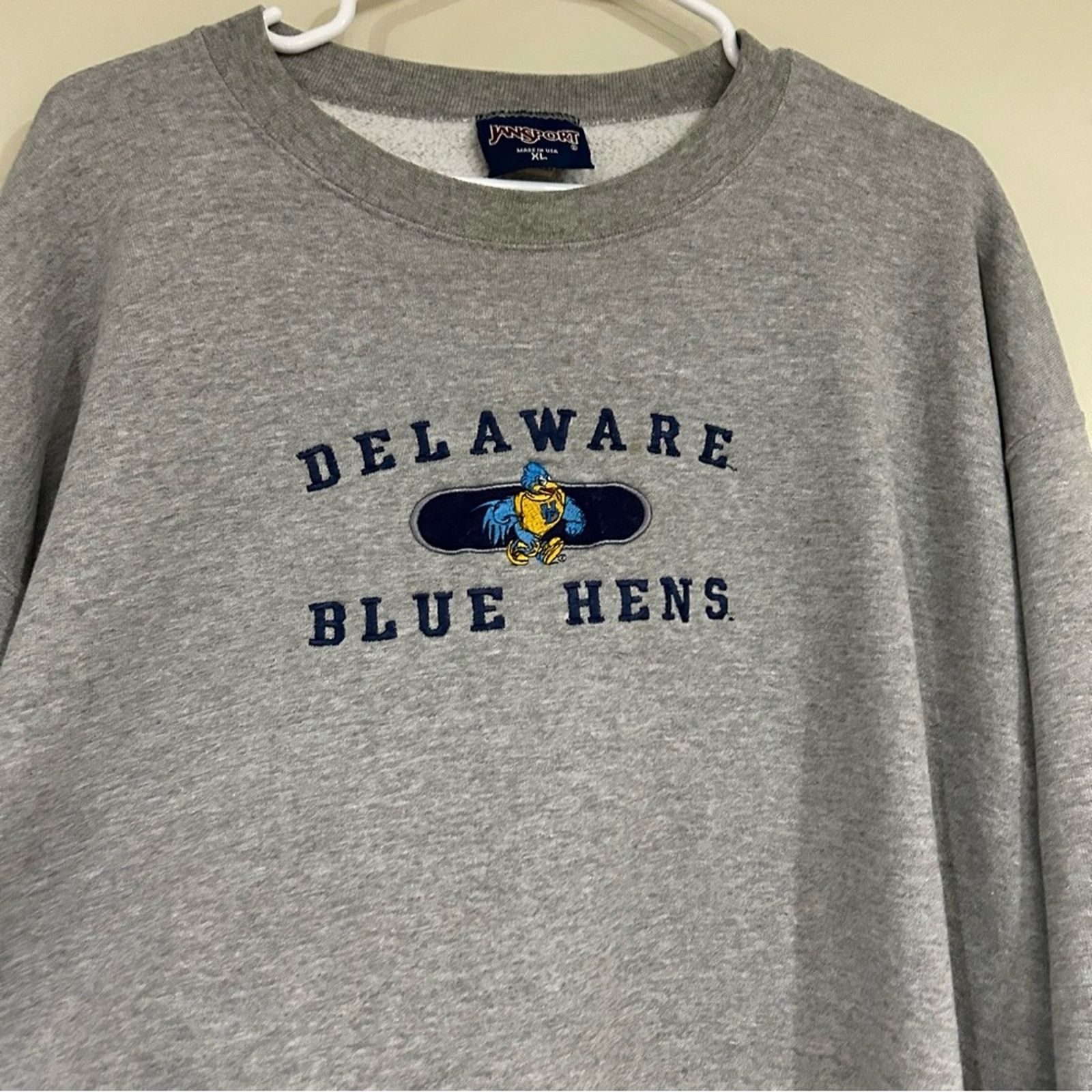 Jansport Vintage Delaware Blue Hens Mens Sweatshirt Size US XL / EU 56 / 4 - 2 Thumbnail