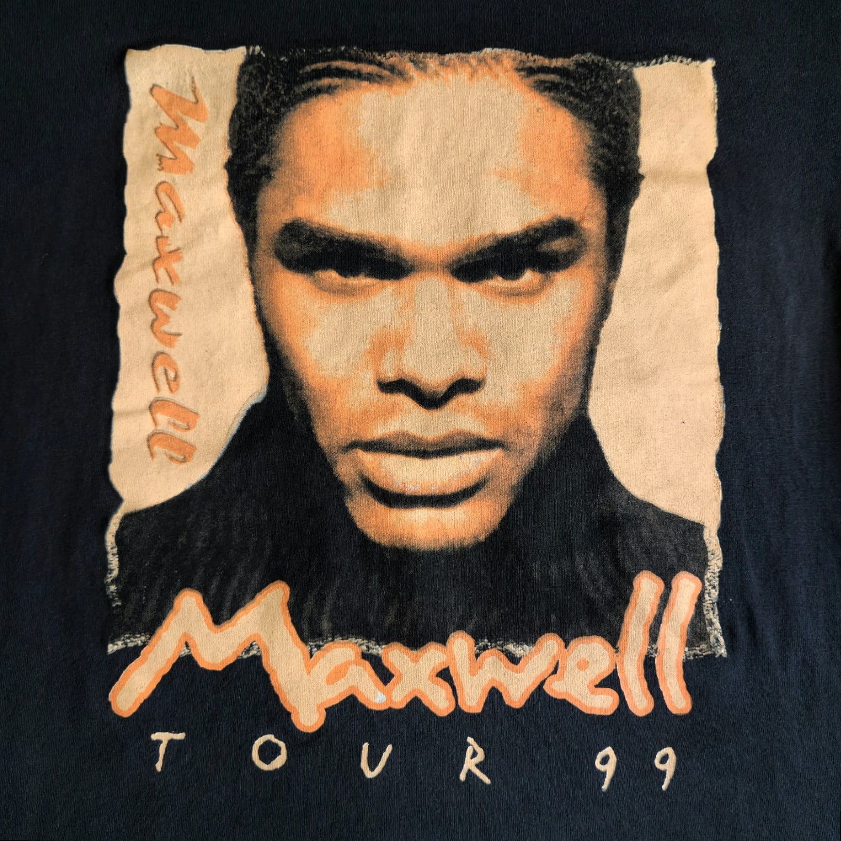 Brooks VINTAGE Maxwell Tour 99' Rare Music Concert Merch Black Lrg Graphic T-Shirt Tee Mens Shirt L 90s Music Hip Hop Graphic Double-Sided Size US L / EU 52-54 / 3 - 2 Thumbnail