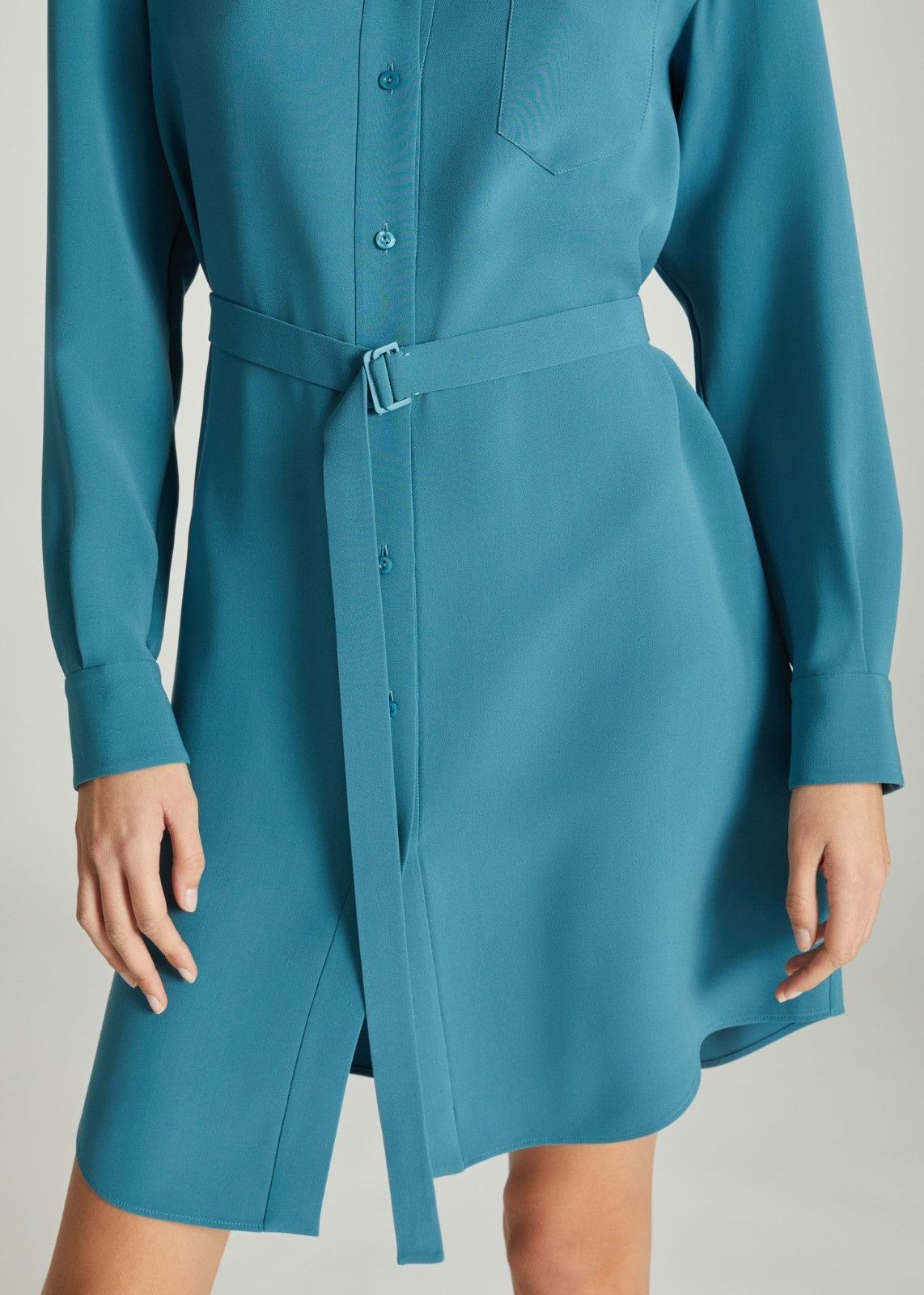 Loro Piana o1srvl11e0824 Yara Matt Silk Mini Dress in Blue Size S / US 4 / IT 40 - 5 Thumbnail