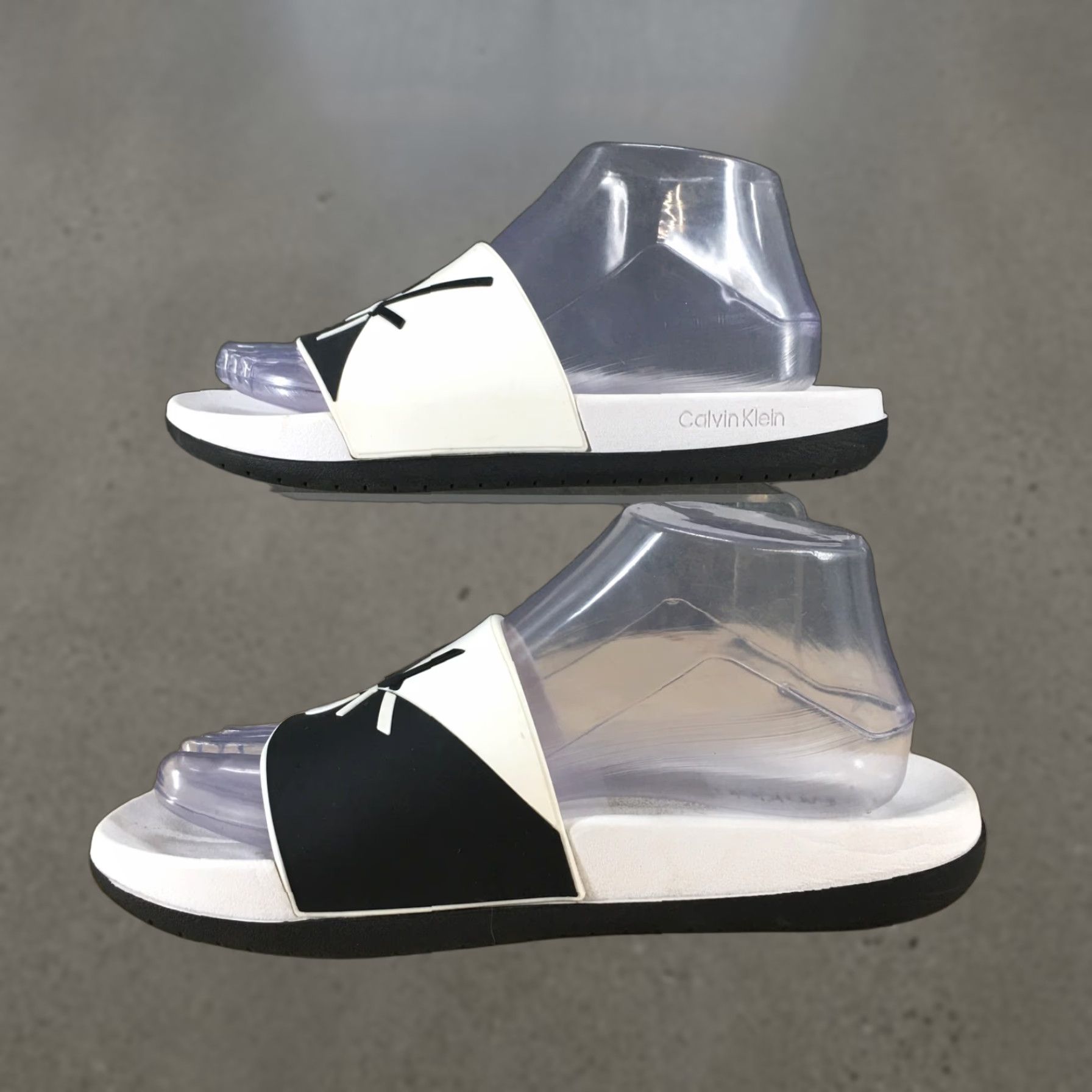 Calvin Klein Calvin Klein Sandals Womens 8 M Brecken Slide White Faux Leather Slip On Comfort Shoes Size US 8 / IT 38 - 1 Thumbnail