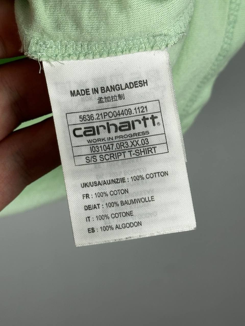 Carhartt Carhartt Script Basic Mint T Shirt Size S Size US S / EU 44-46 / 1 - 7 Thumbnail