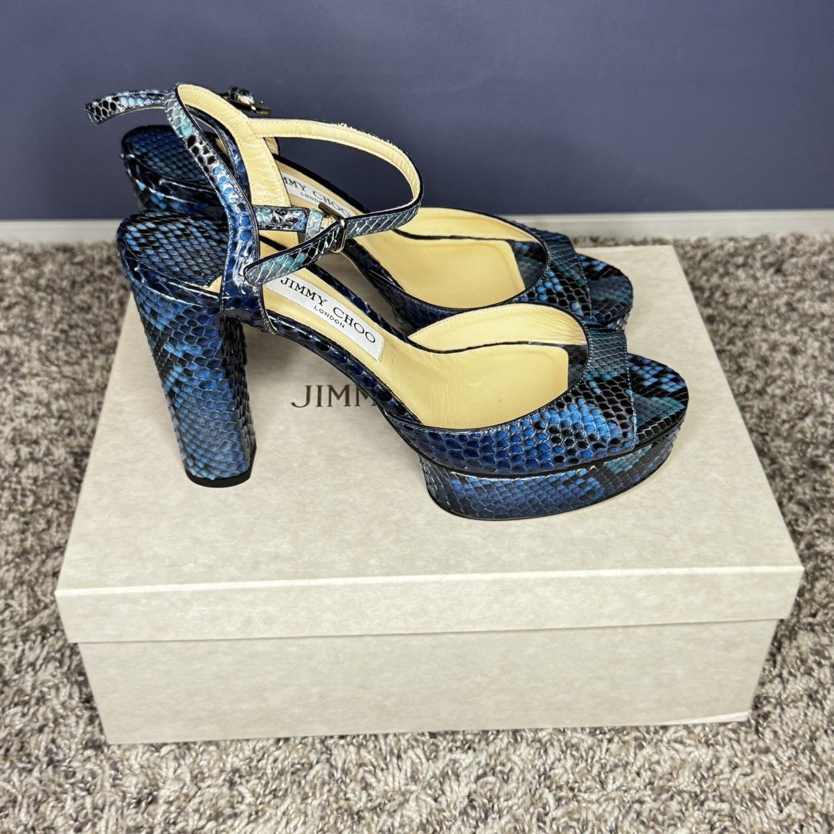Jimmy Choo Jimmy Choo Peachy 105 – Sky Mix – Size 40 - Painted Python Size US 10 / IT 40 - 3 Thumbnail
