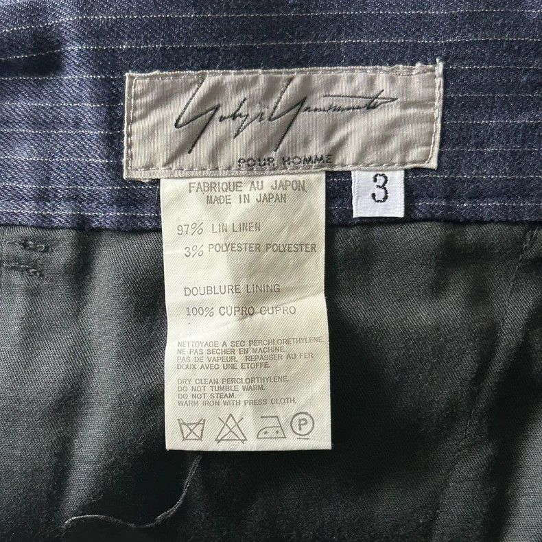Yohji Yamamoto Yohji Yamamoto size 3 05ss tortoiseshell button linen strip Size US 32 / EU 48 - 4 Thumbnail