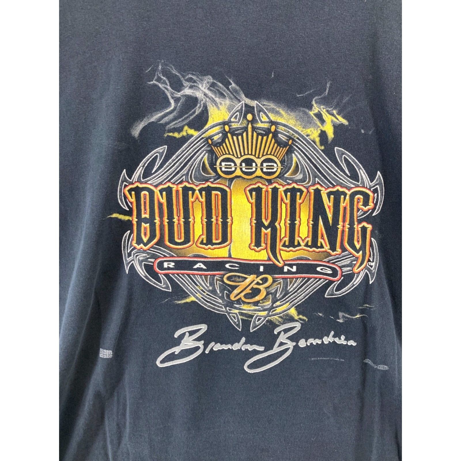 Gildan Gildan Ultra Cotton T-Shirt XL Black Men Bud This is Beer Racing Anheuser Busch Crown King Shirt Mens Size US XL / EU 56 / 4 - 2 Thumbnail