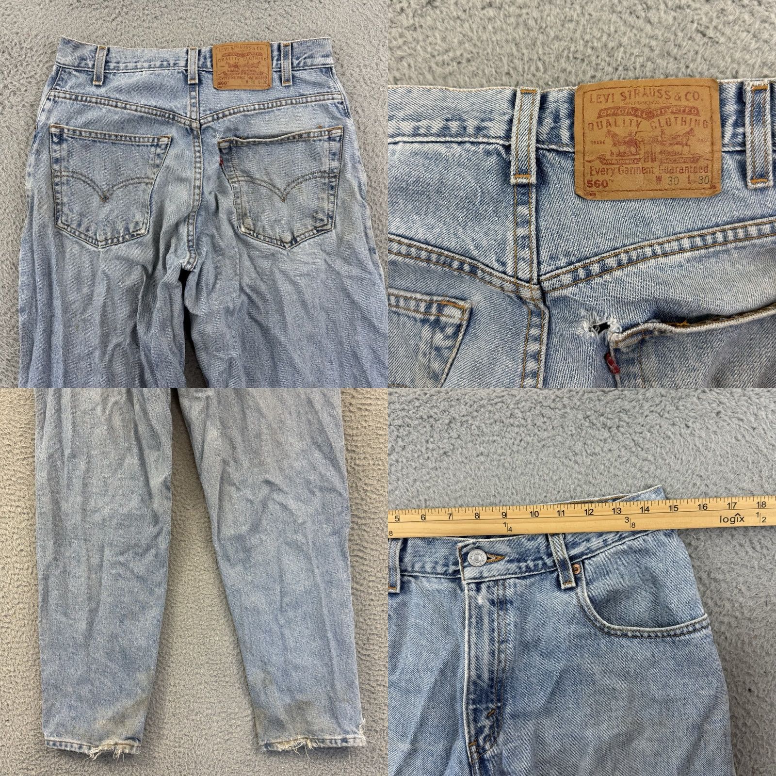 Levi's VINTAGE Levi's 560 Jeans Mens 30x30 Blue Denim Loose Fit Tapered Leg 90s Grunge Size US 30 / EU 46 - 8 Thumbnail