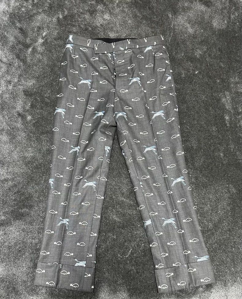 Thom Browne Thom Browne Size 1 Crane embroidered suit pants 2503-Nexta Size US 29 - 1 Thumbnail