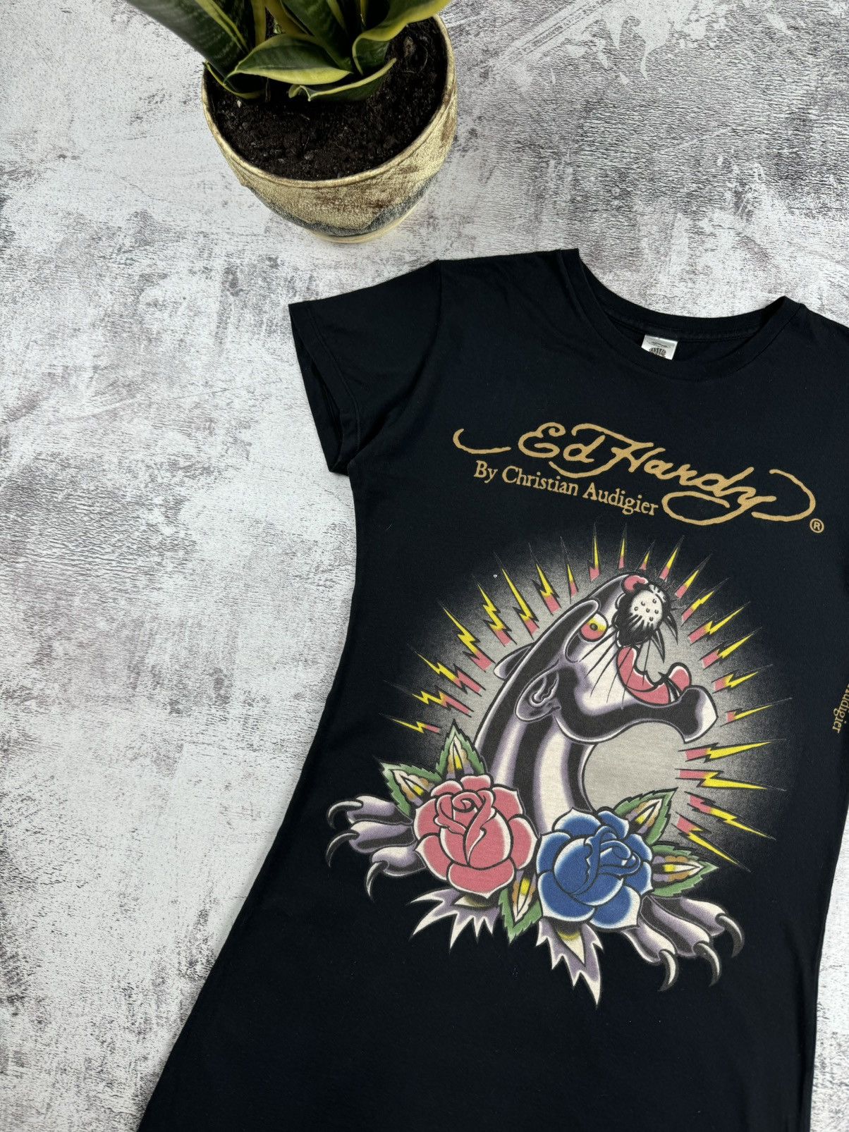 Ed Hardy Ed Hardy Christian Audigier Vintage Long Dress T Shirt Top Size L / US 10 / IT 46 - 4 Thumbnail
