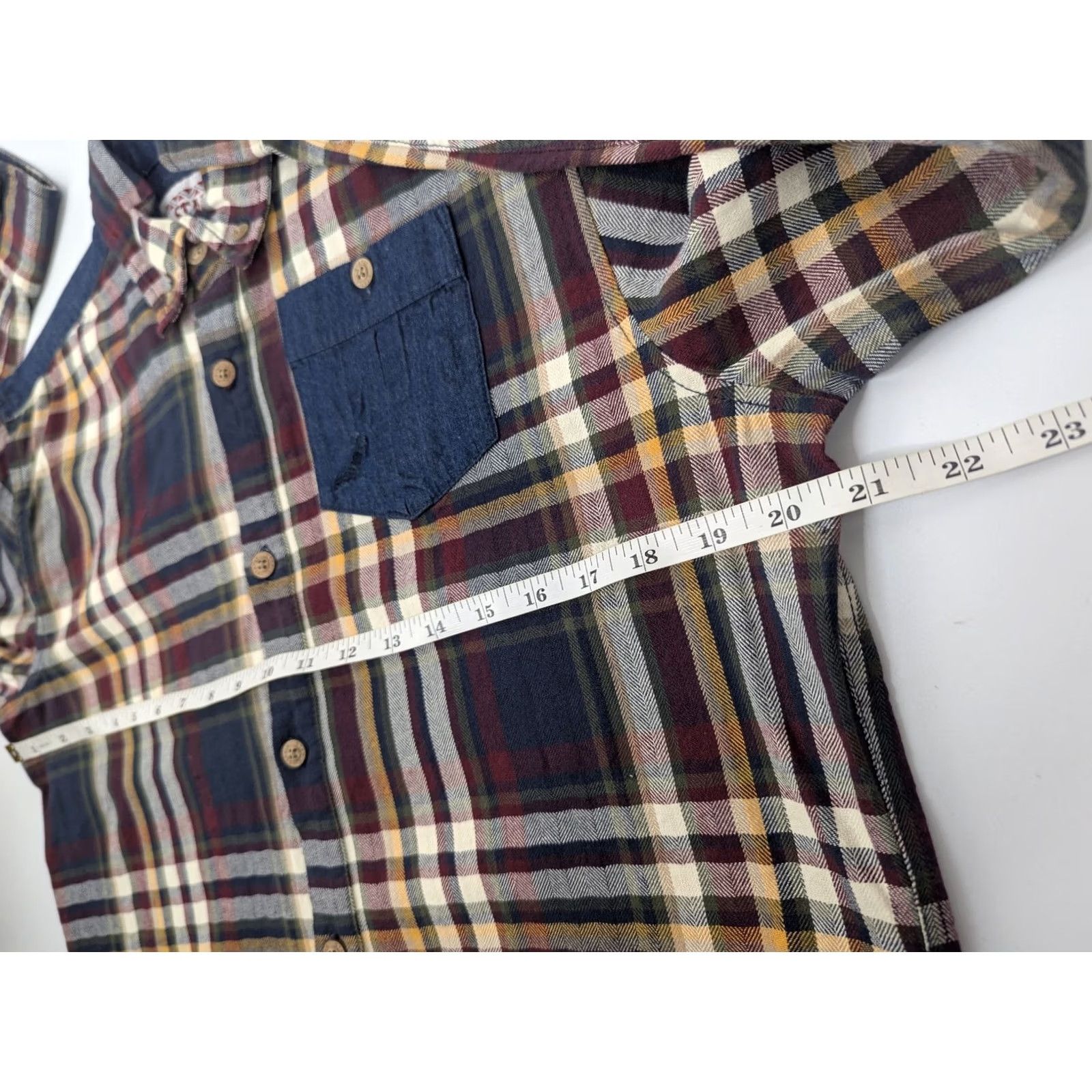 Vintage Staple Rugged Outdoors Plaid Chambray Button Down Shirt Mens M Cotton Size US M / EU 48-50 / 2 - 6 Thumbnail
