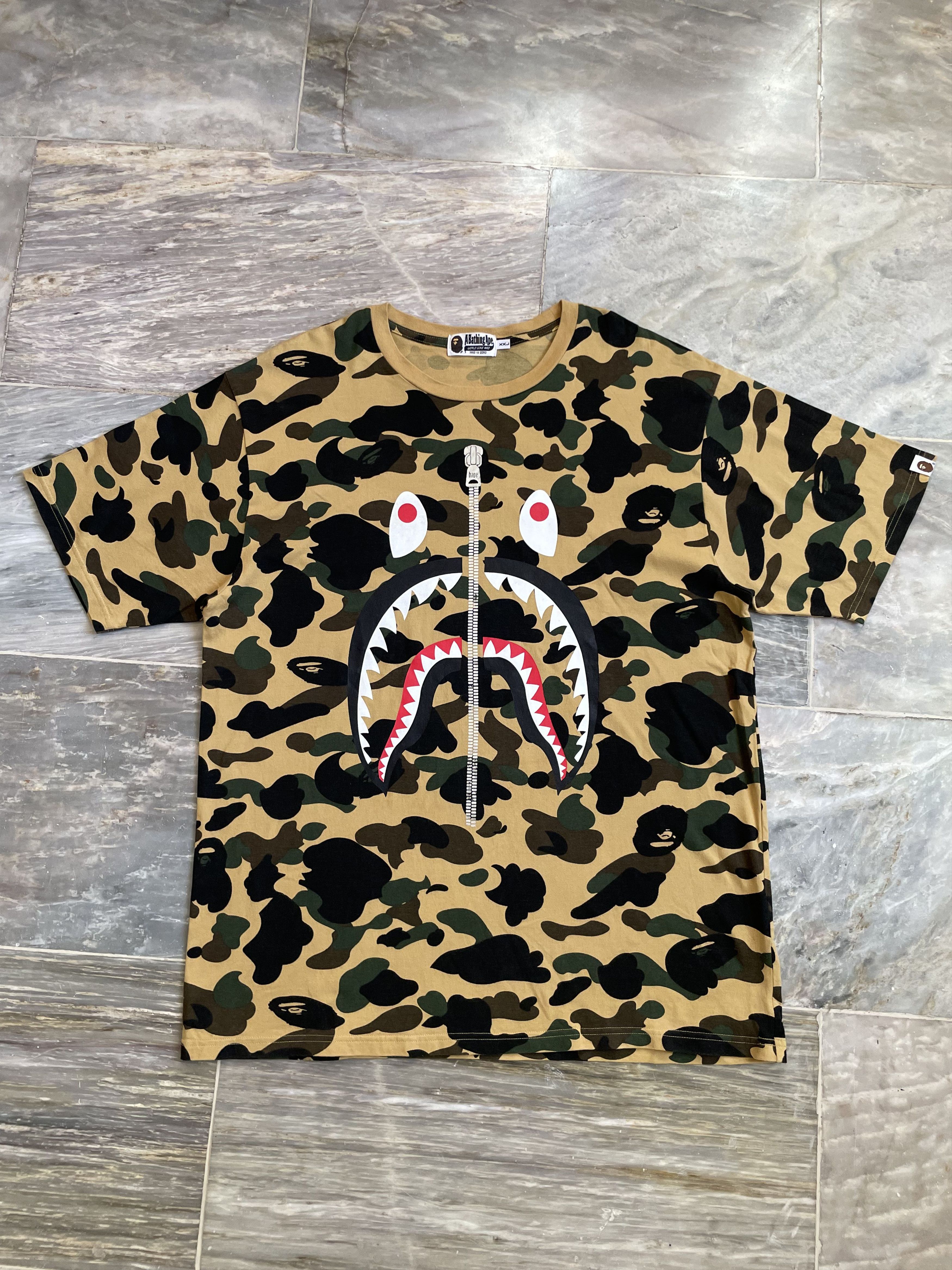 Bape Bape Shark 1st Camo Tee Size US XXL / EU 58 / 5 - 1 Thumbnail