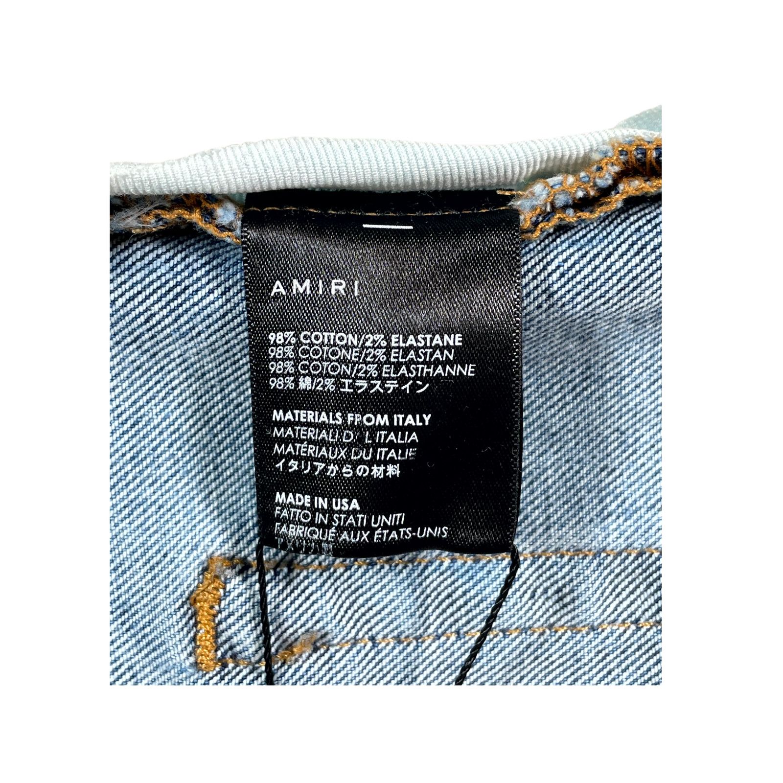 Amiri Amiri Patchwork Light Wash & Blue Jeans Size US 33 - 5 Thumbnail