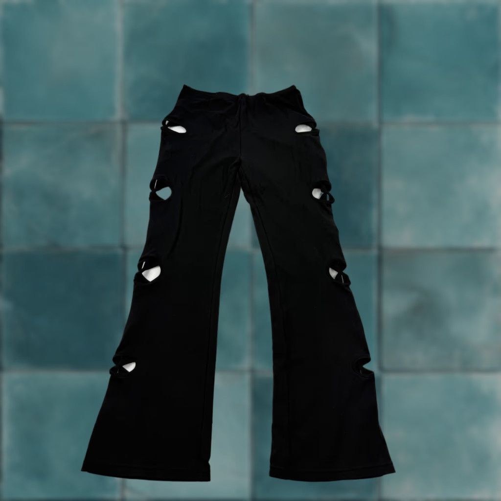 Vintage CLUBEXX Pants Womens L Black Cutout Side Strap Jegging Straight Party Clubwear Size 36" / US 14 / IT 50 - 1 Thumbnail