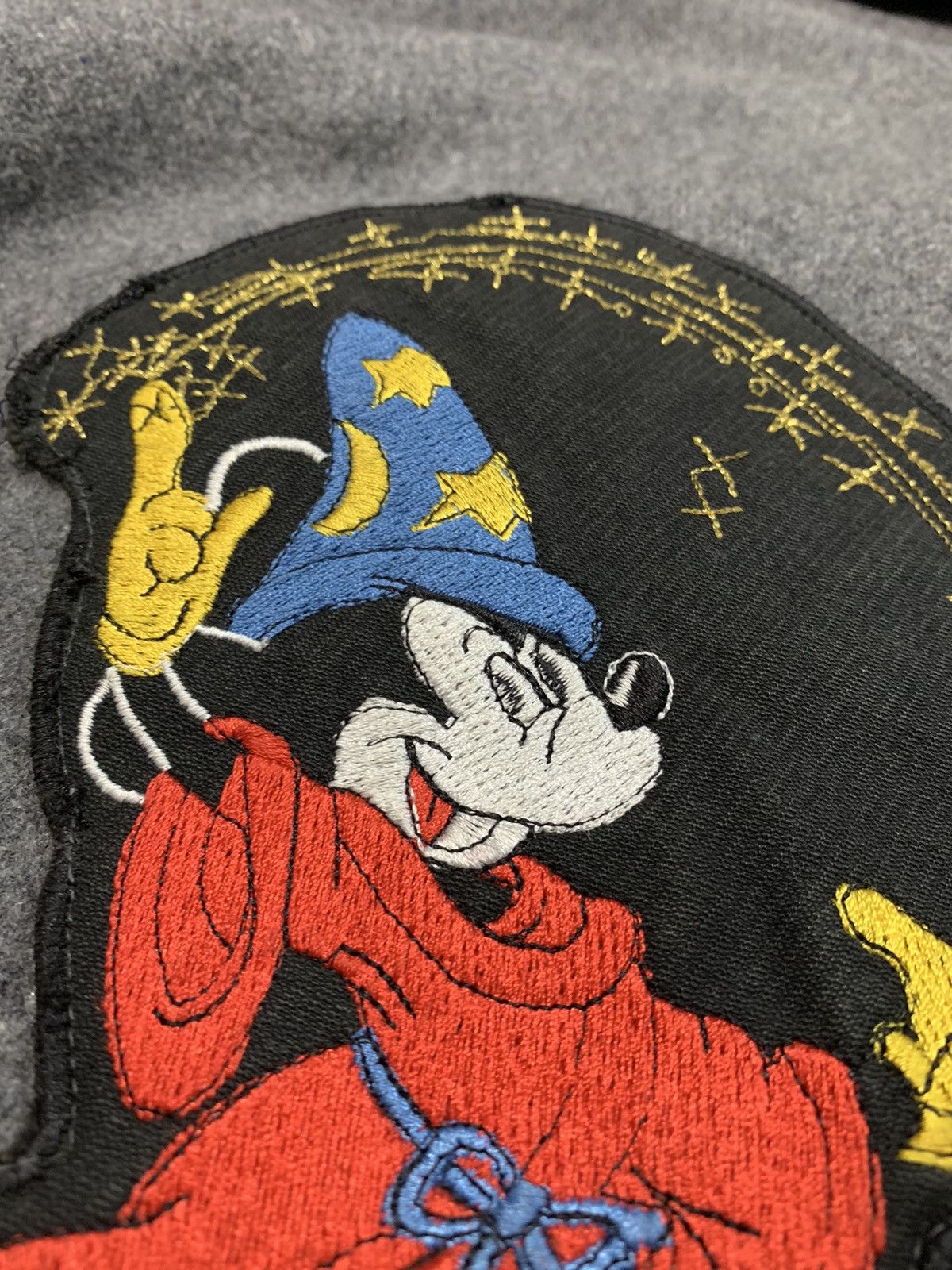 Vintage 90s Vintage Luxury Mickey embroidered Leather bomber jacket Size US L / EU 52-54 / 3 - 4 Thumbnail
