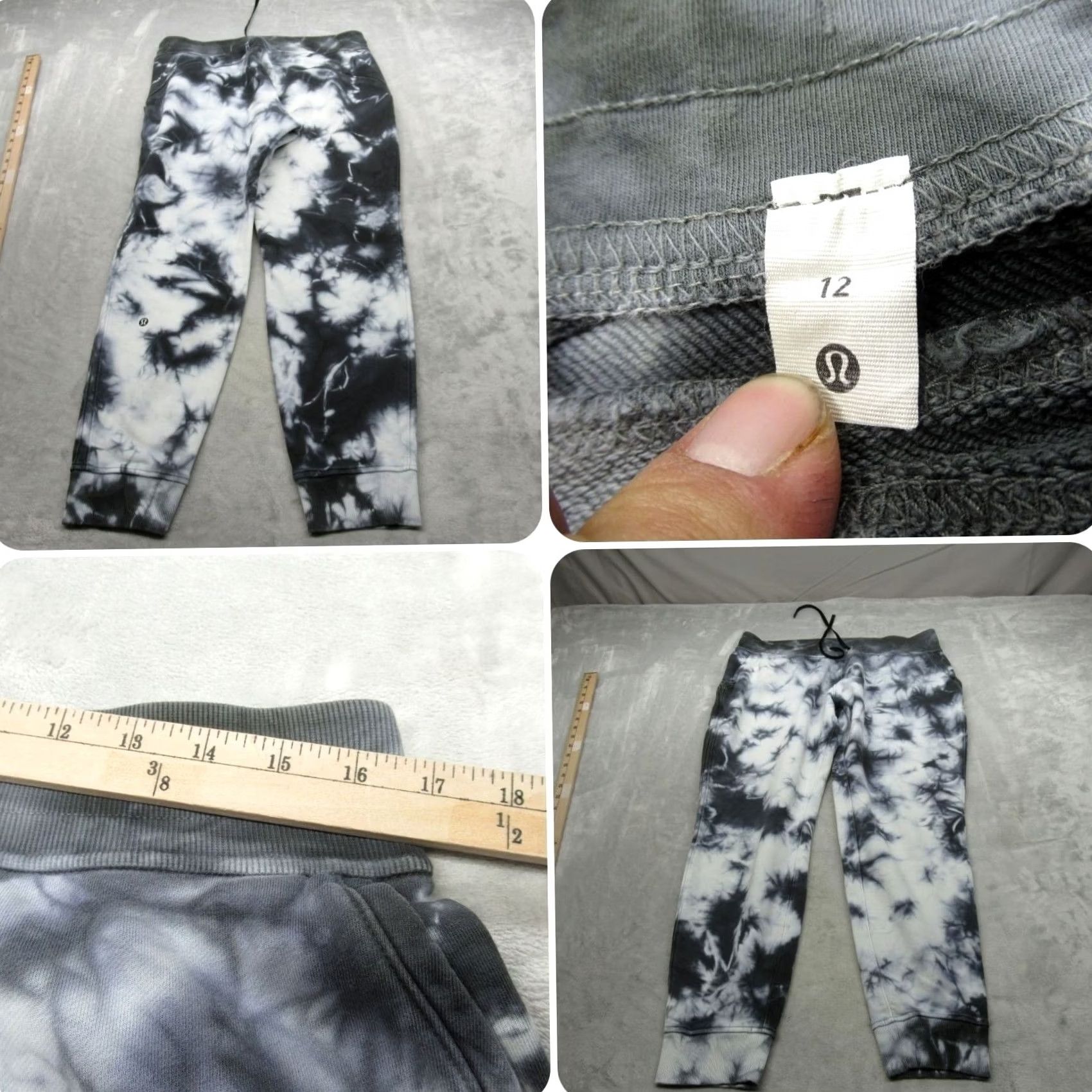 Lululemon Lululemon Pants Womens 12 Gray White Tie Dye Drawstring Waist Down Jogger 33x27 Size 34" / US 12 / IT 48 - 2 Thumbnail